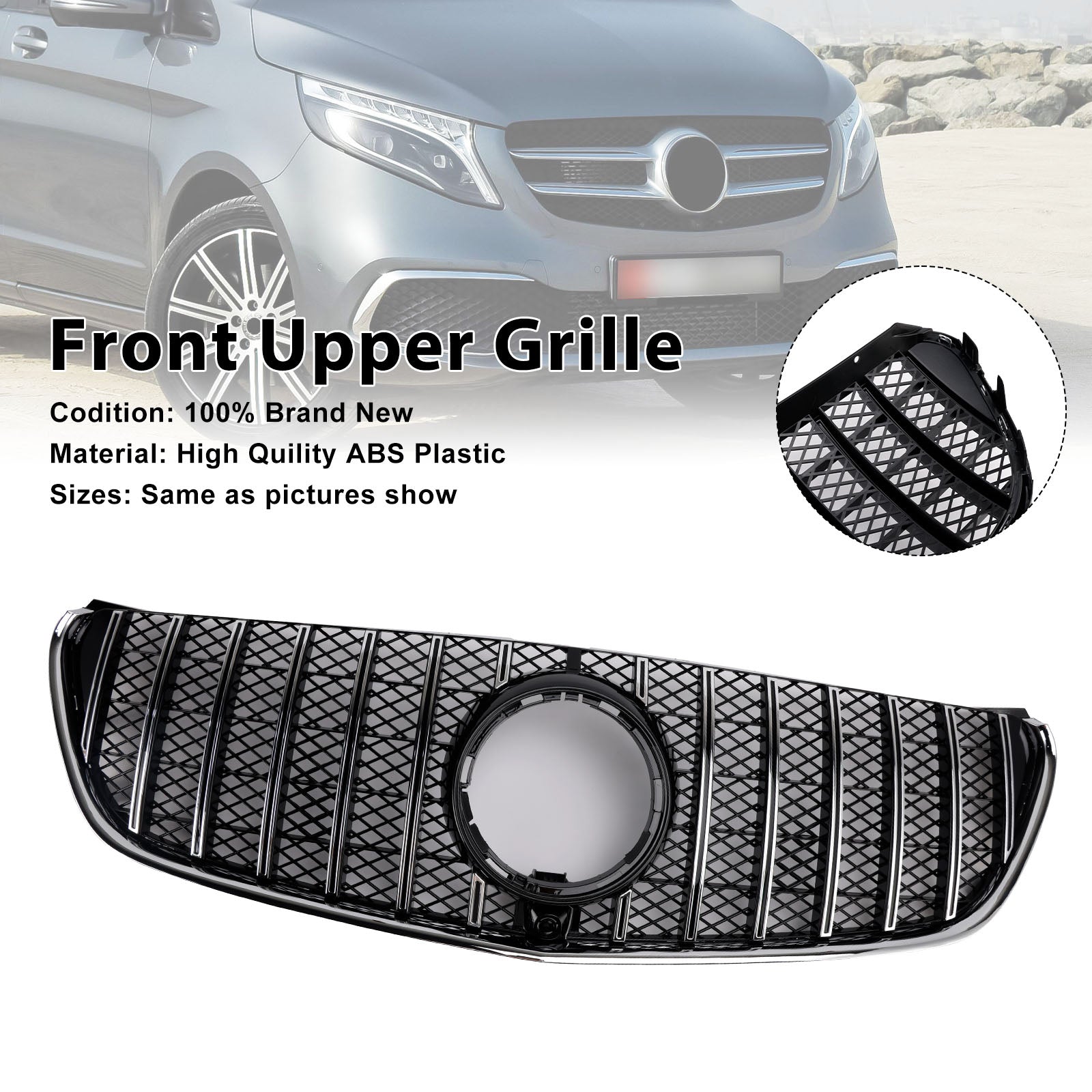 2014-03.2019 Mercedes Benz V Class W447 Front Upper Grill Grille