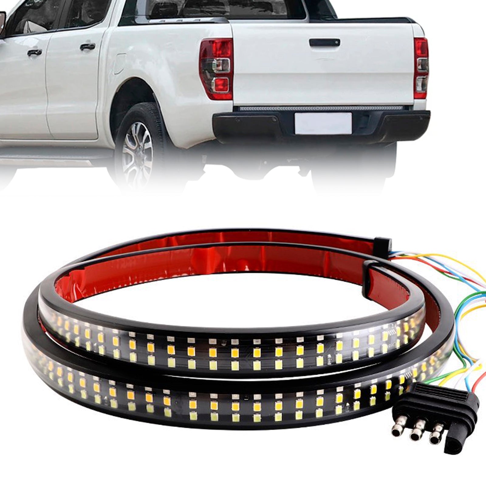 Car Truck LED TailLight Strip Turn Signal Lamp Flowing Dynamic Three row 1.2 meters
