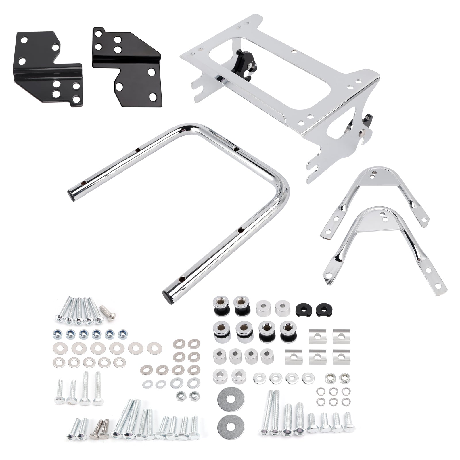For 1996-2008 Road King Detachable two up tour mounting pack rack chrome