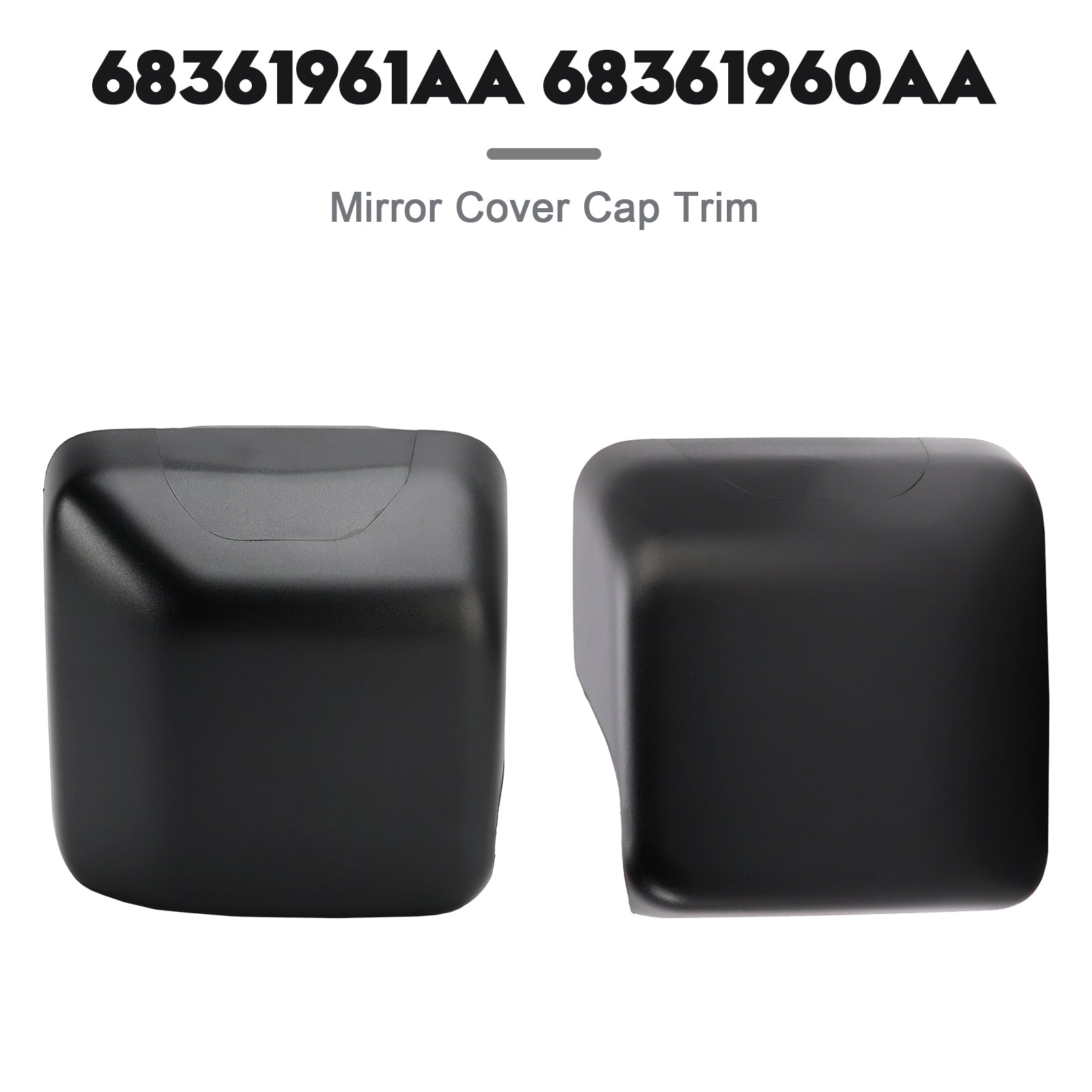 Pair Mirror Cover Cap Trim Right Passenger for Jeep Wrangler Jl 2018-2023