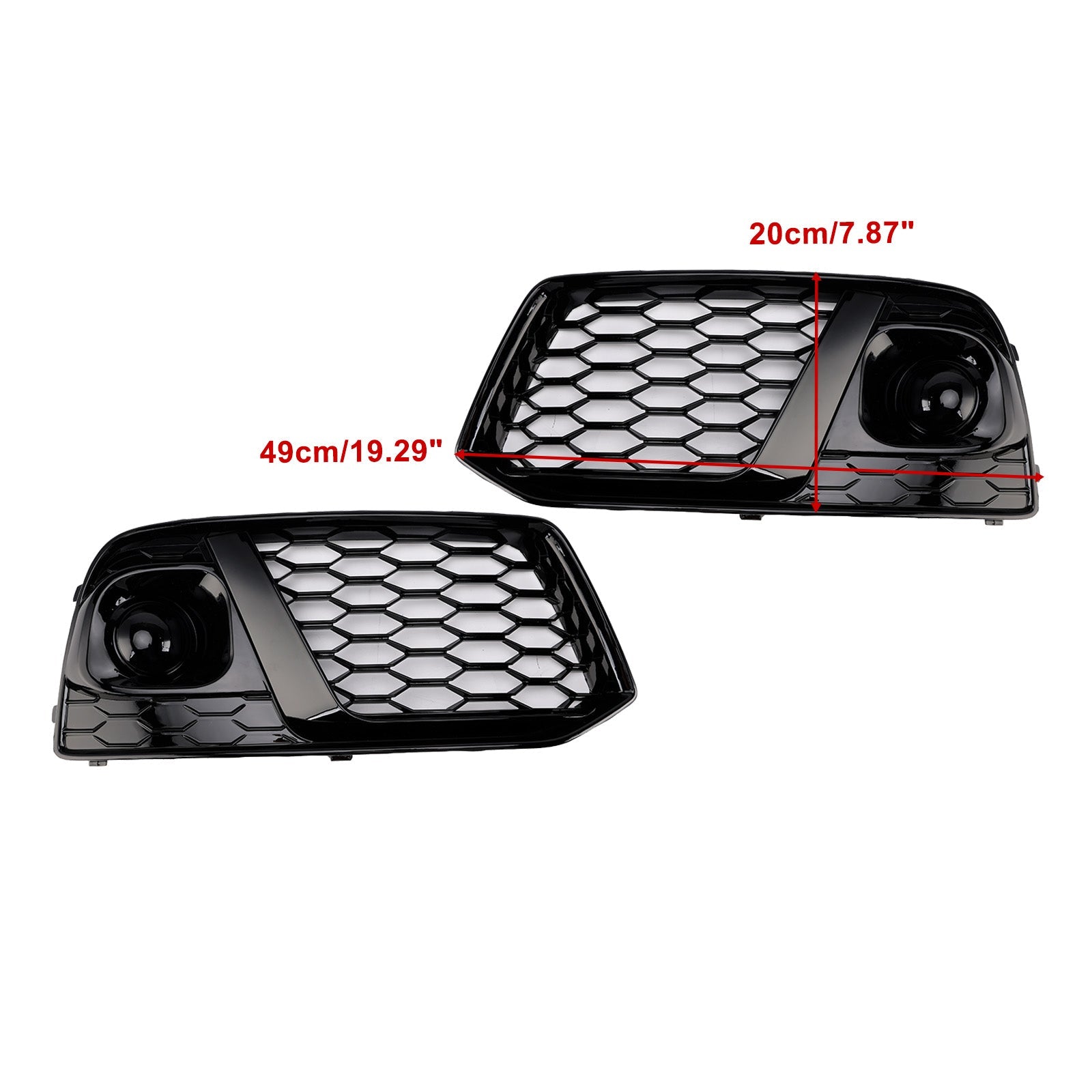 2018 2019 Audi Q5 SQ5 Black Front Honeycomb Fog Lamp Grille Grill Cover