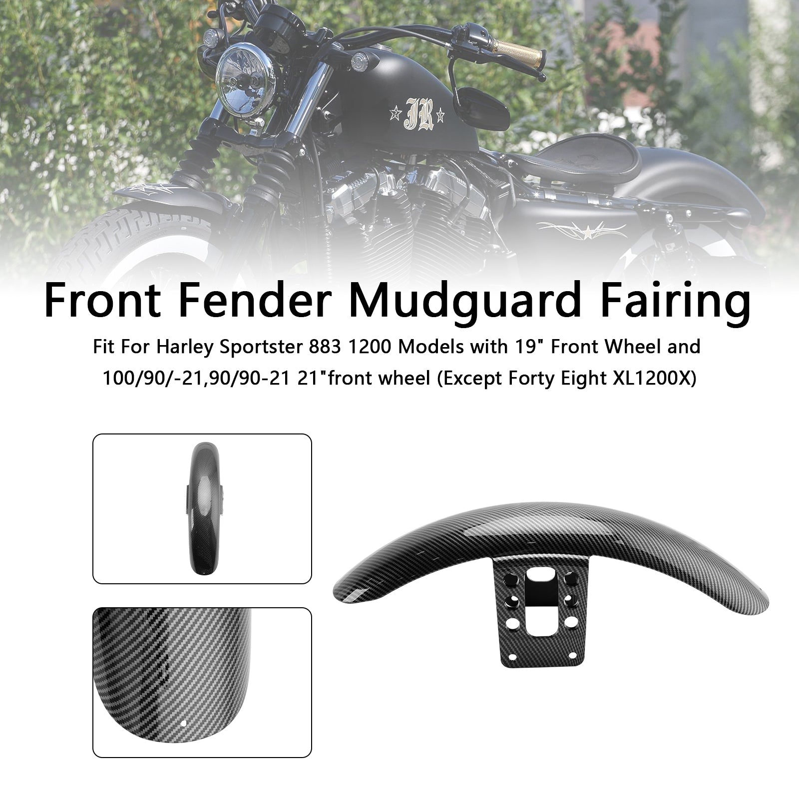 High Front Fender Mudguard Fairing For Sportster 883 1200 1988-up