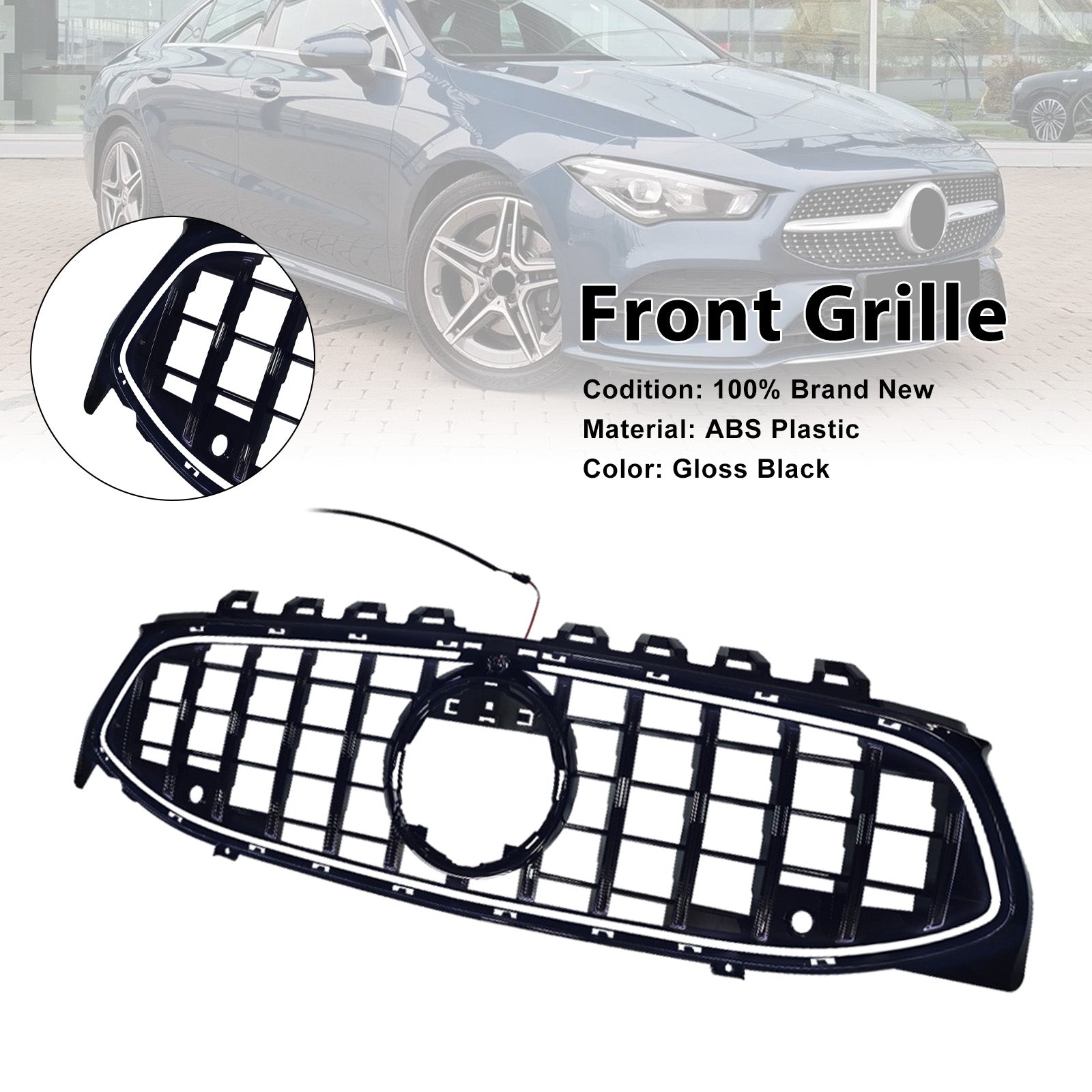 2020-2024 Fit Mercedes CLA-Class W118 C118  GT Black Front Bumper Grille Grill