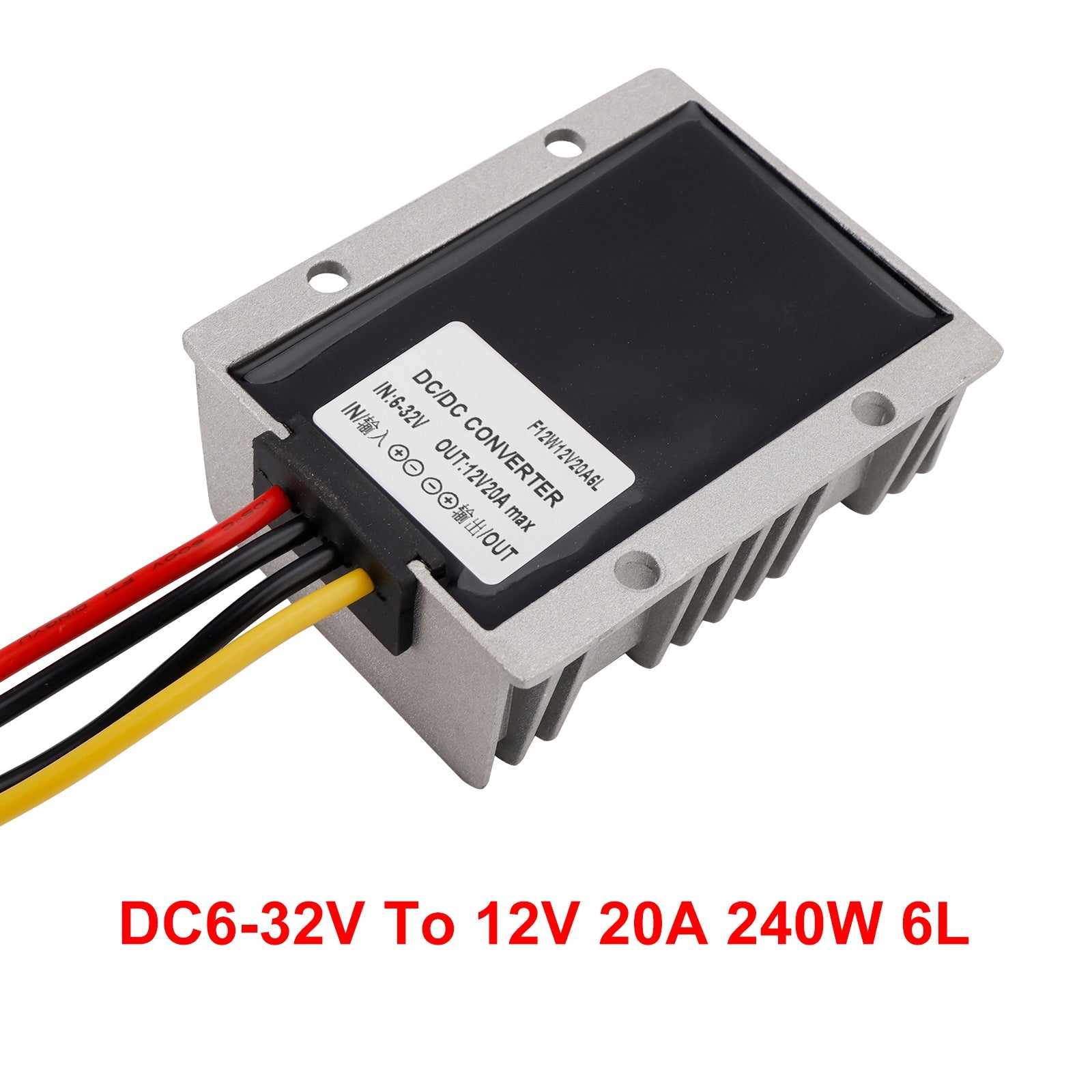 6-32V to 12V 20A DC-DC Voltage Stabilizer Car Power Supply Regulator Waterproof