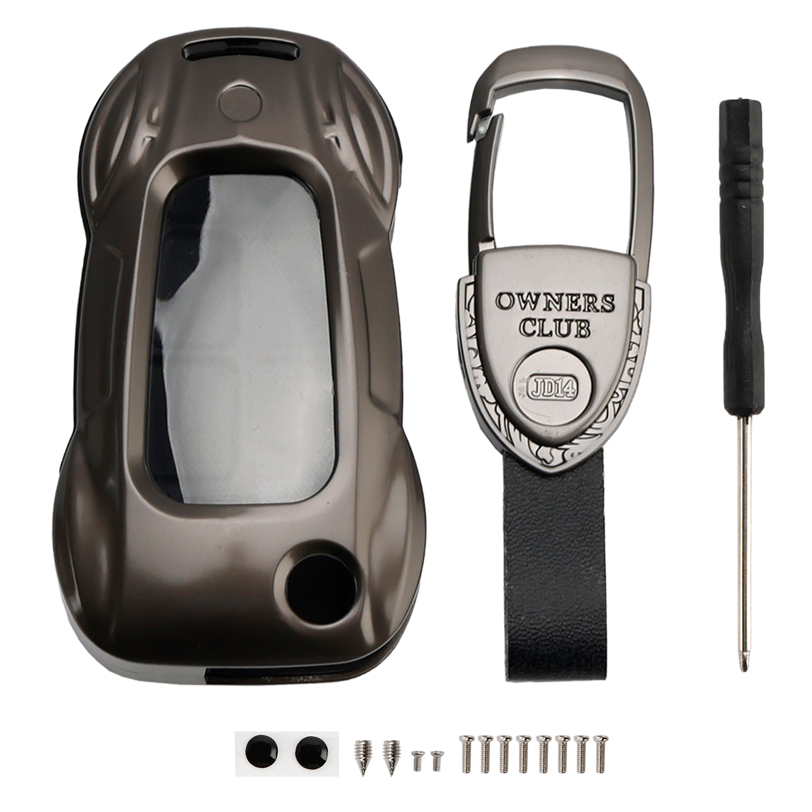 Audi A1 A3 S3 Leather Alloy Zinc Car Key Gray Case Cover