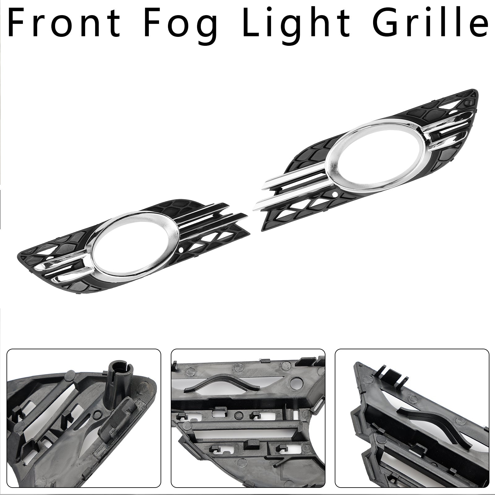 Front Fog Light Grill Chrome Trim Cover Set Fit Mercedes-Benz E-CLASS W211 07-09