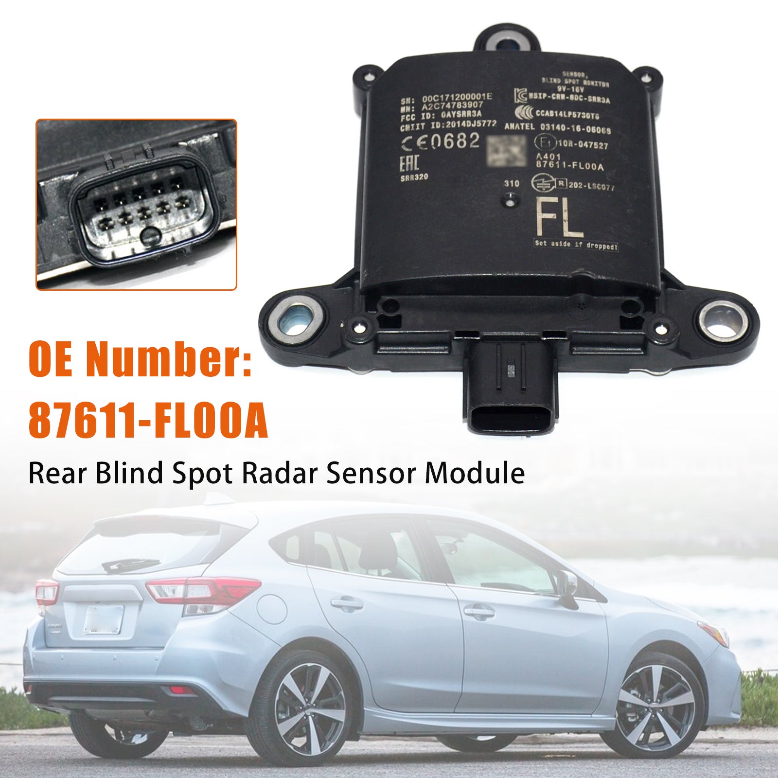 2017-2020 For Subaru Impreza Radar Unit Blind Spot Alert Rear Blind Spot Radar Sensor Module 87611-FL00A