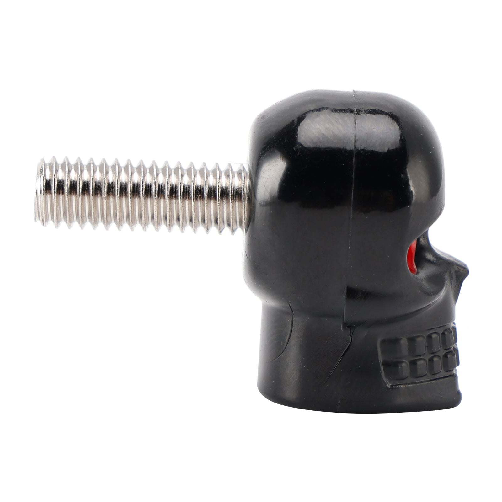 4x Motorcycle Bike Plastic Black Skull License Plate Bolt On Screw On Frame Nut