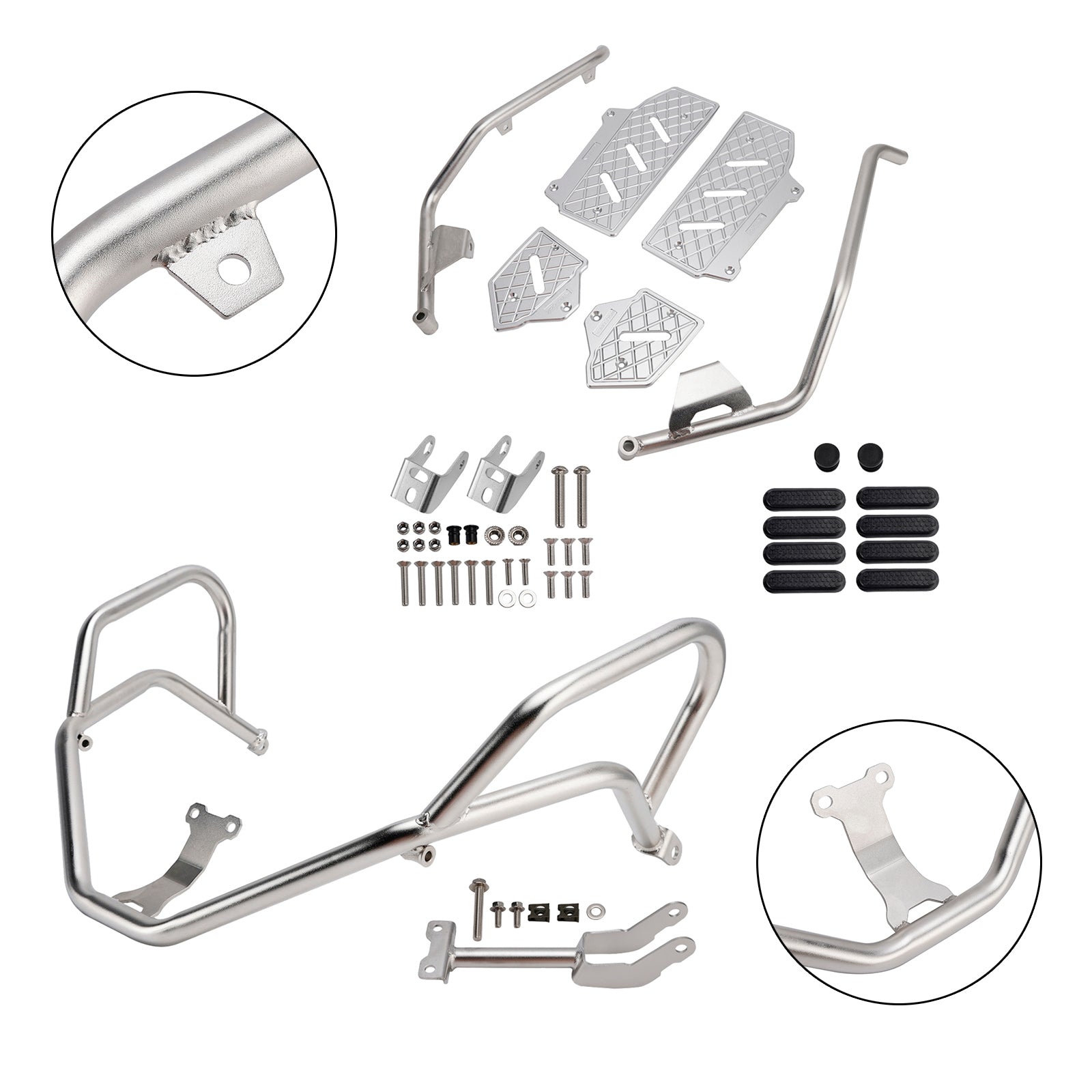 2022-2025 Honda Adv350  Upper Lower Kit Engine Guard Frame Crash Bar Silver