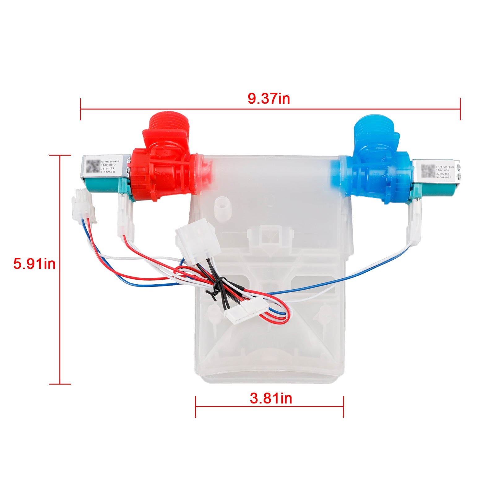 Washer Machine Water Inlet Valve Cold & Hot Part W11210463 W11101906 W10869803