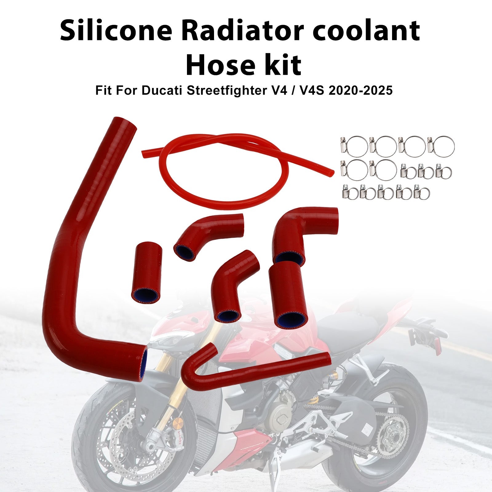 2020-2025 Ducati Streetfighter V4 V4S Silicone Radiator coolant Hose