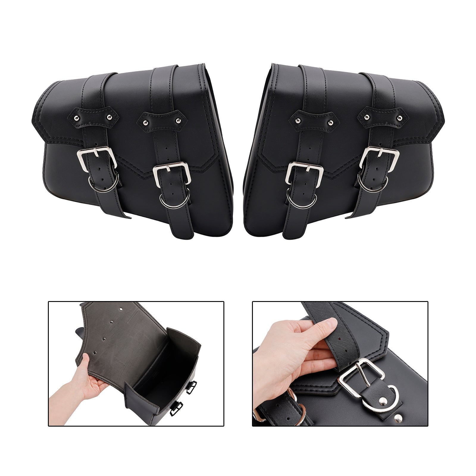 Tail Bag Side Saddlebag Tail Bag Luggage Pouch Storage Black 21L For Motorbike