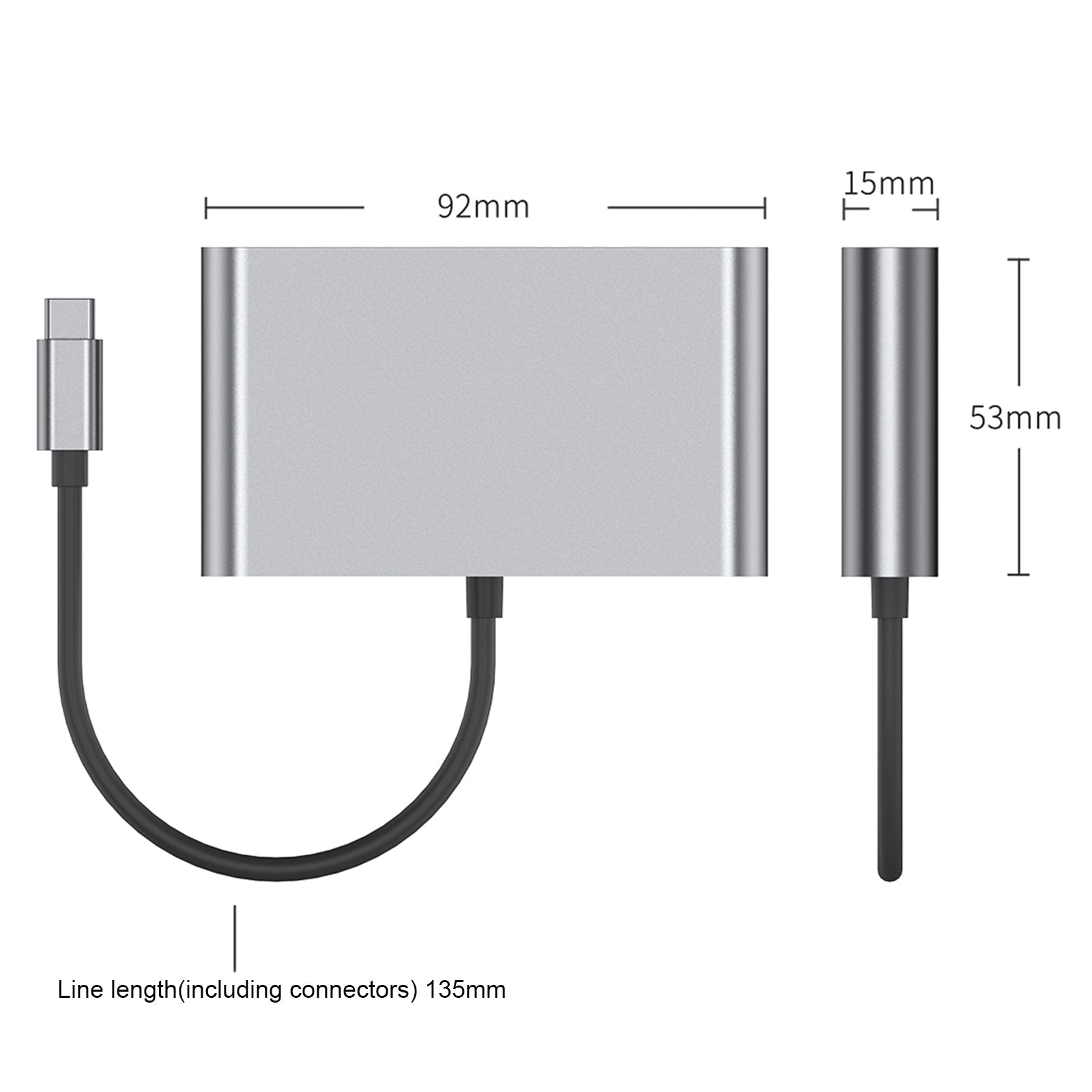 4 in 1 Docking Station TYPE-C to RJ45 100M HDMI USB3.0 PD for MacBook iPad Pro