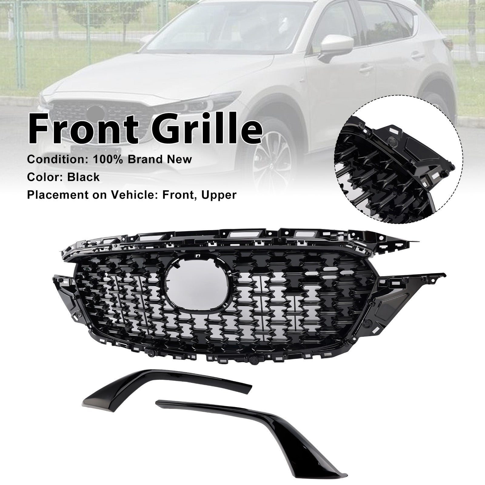 2022-2025 Fit Mazda CX-5 Front Bumper Grill Grille KSD5-50719 W/Molding Trim  KSD550719