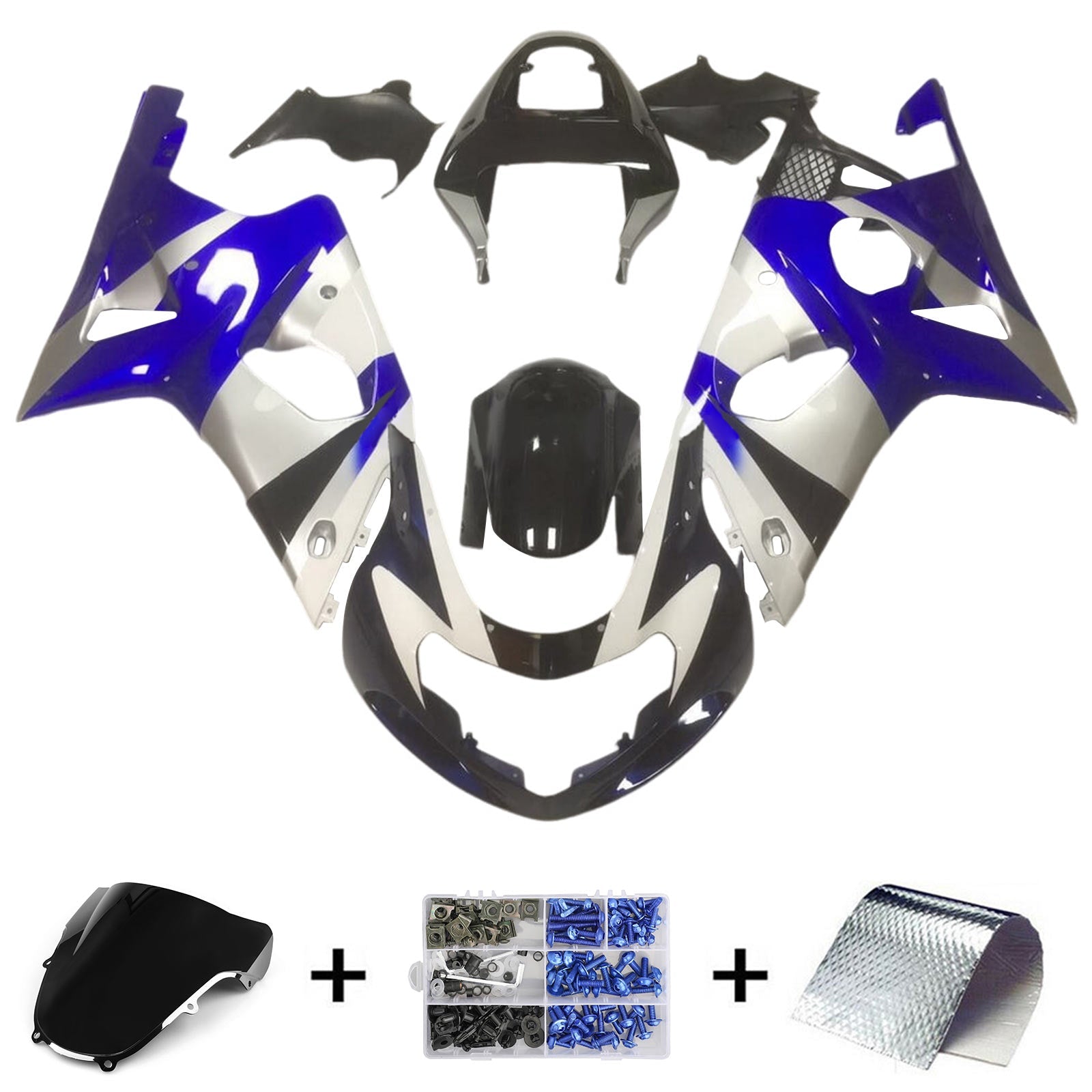 Amotopart Suzuki GSXR1000 2000-2002 K1 K2 Fairing Kit Bodywork Plastic ABS