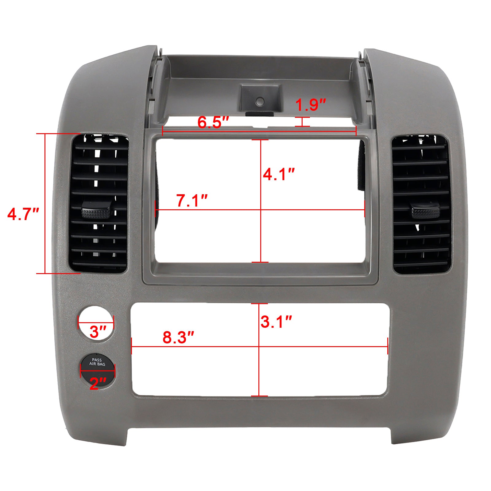 2005-2020 Nissan Frontier S, XE, SE, LE, Nismo Off-Road - 4 Cyl 2.5L, 6 Cyl 4.0L Center Dash Console Panel Cluster Lid Bezel 68259-ZP16