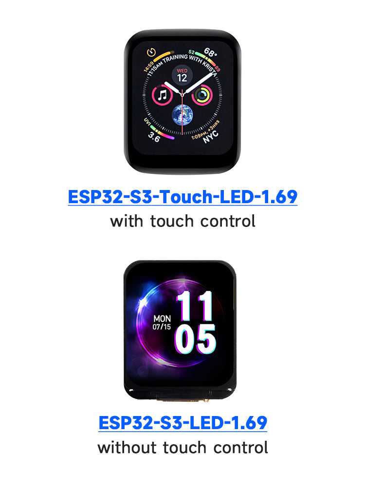 ESP32-S3 1.69-inch Touch Screen Development Board WIFI Bluetooth 262K Color LCD