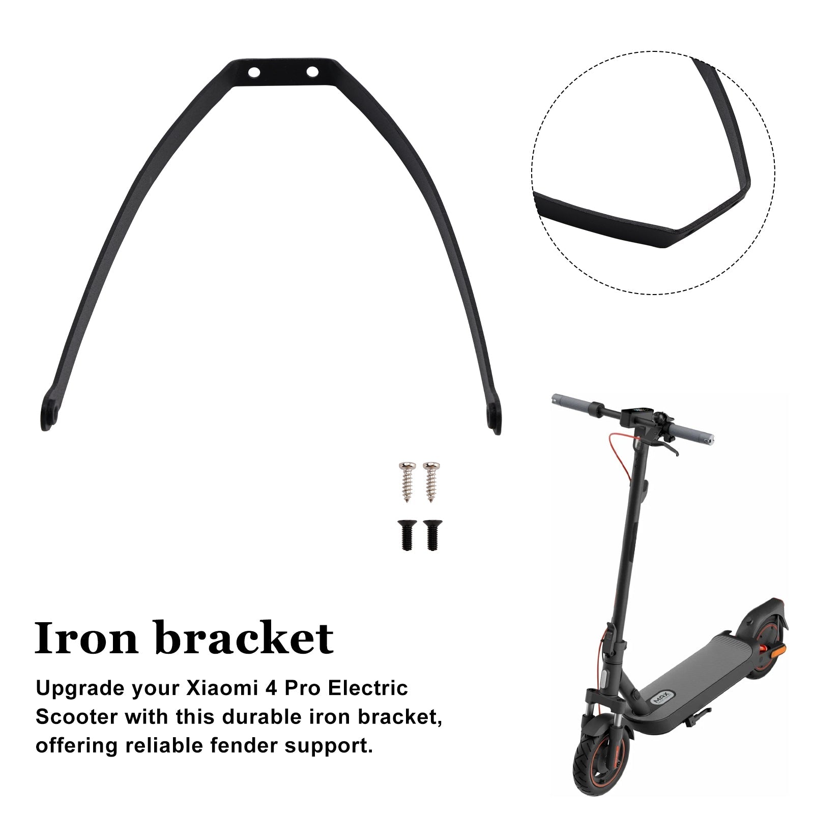 Rear Bracket with Screws Rear Mudguard Support for Xiaomi 4Pro E-Scooter