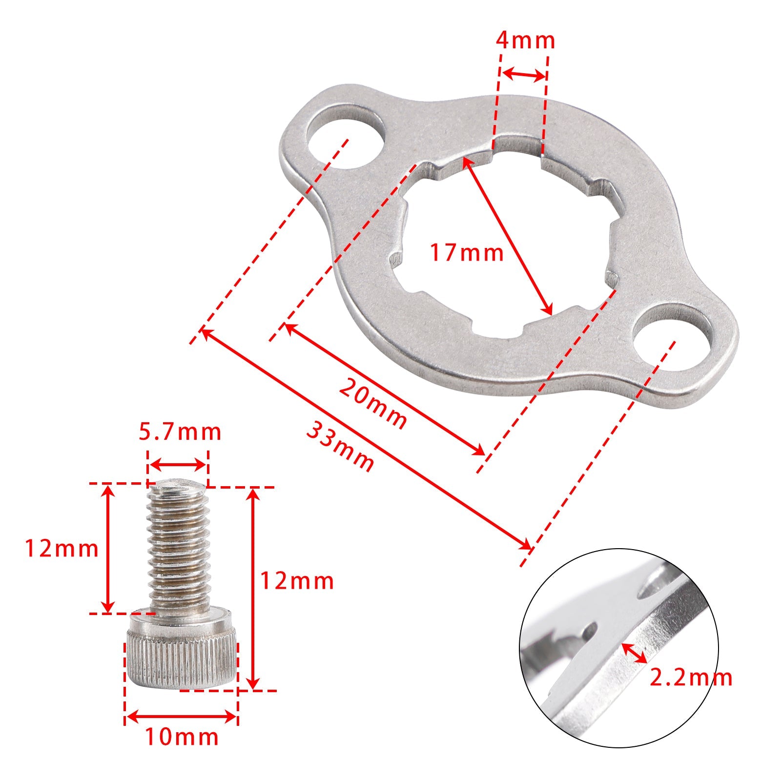 Front Sprocket Retaining Plate Kit For Yamaha DT125 SR125 TZR125 SR125 1982-2000