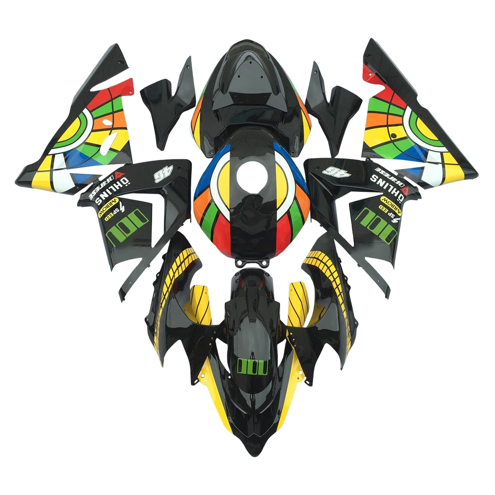 Injection Fairing Kit Bodywork Plastic ABS fit For Kawasaki ZX10R 2004-2005