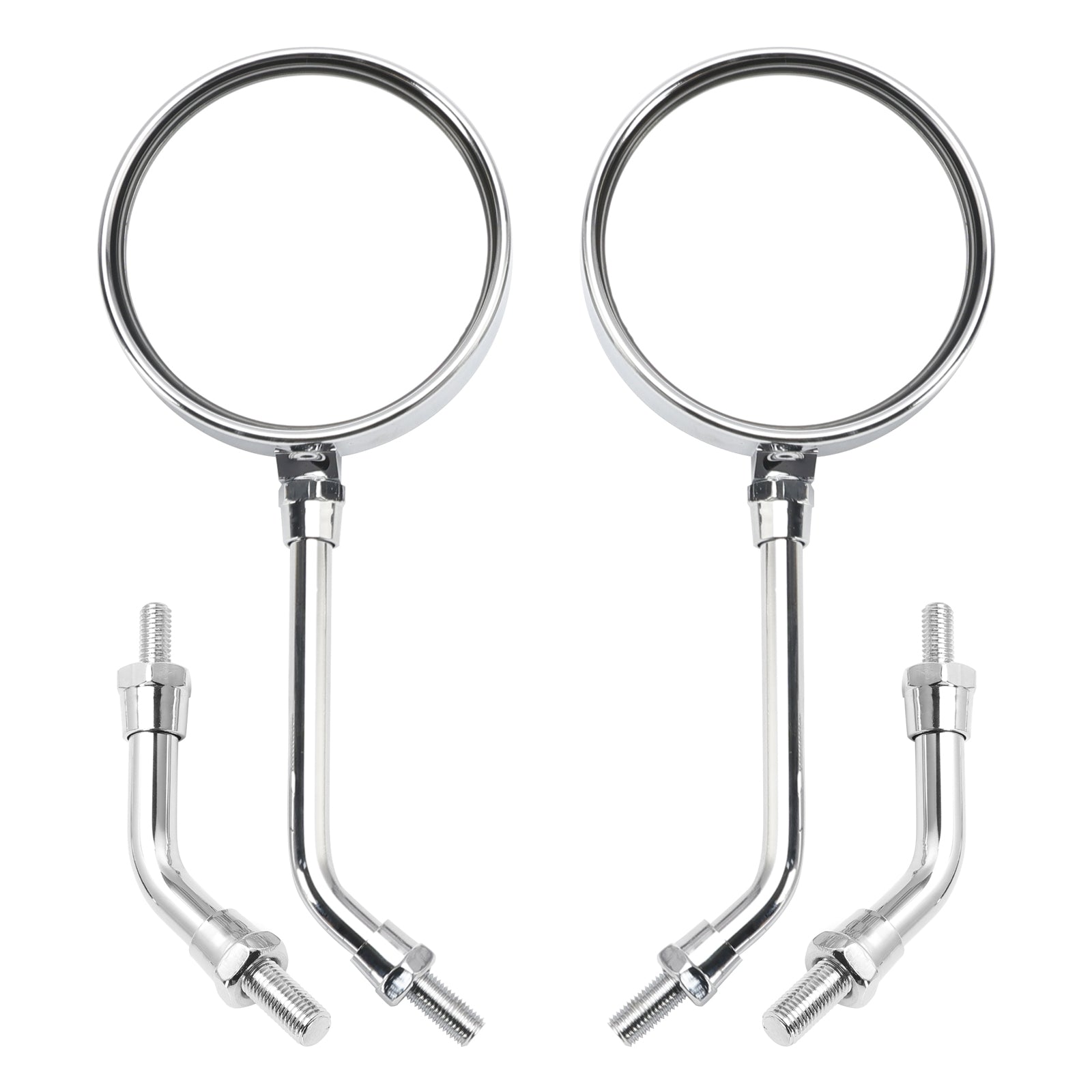 CHROME PAIR MIRRORS FOR KAWASAKI Z KZ 650 750 1000 A E F J Sport Z1 900