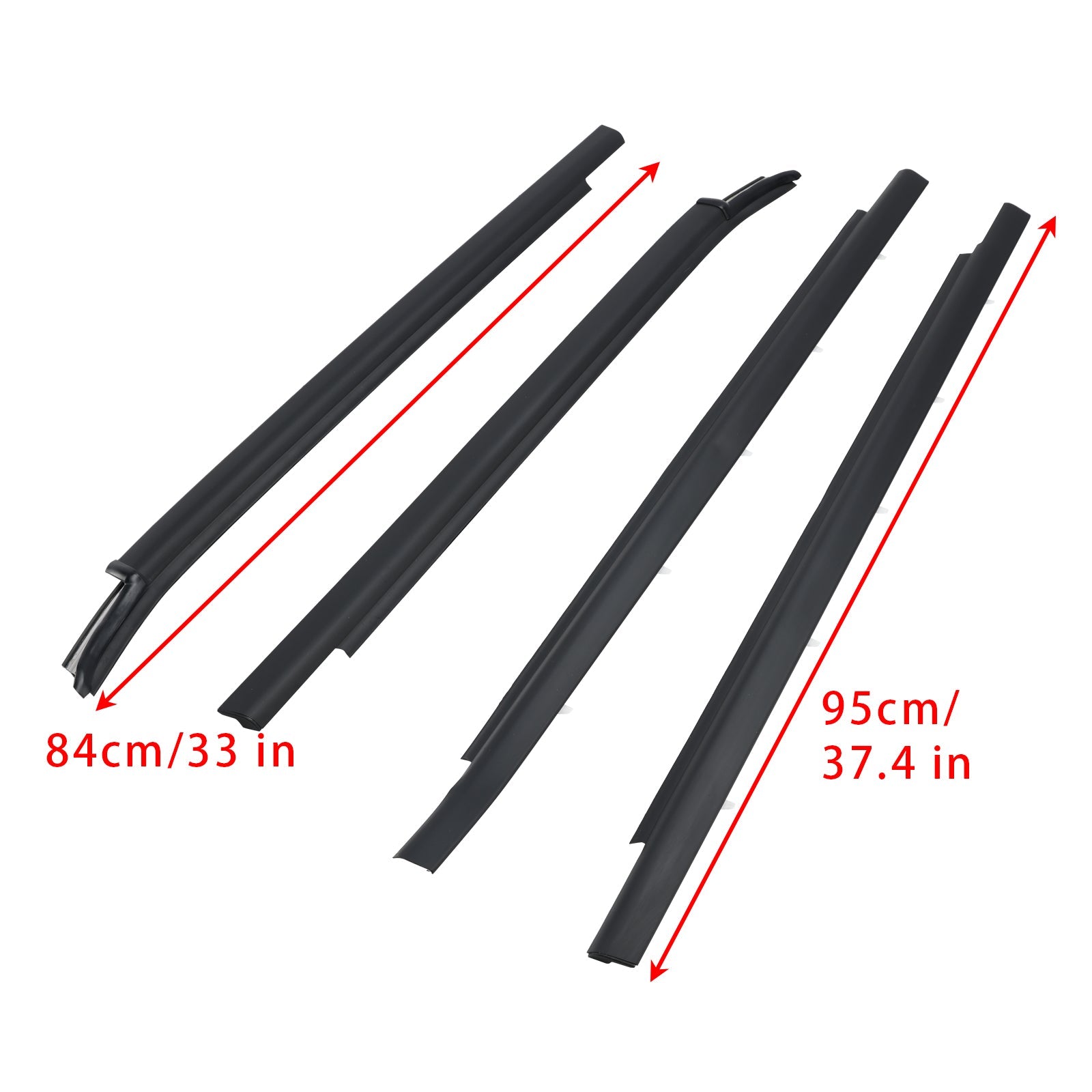 4pcs Weatherstrip Outer Lower Window For Toyota Tundra 2000-2006 Double Cab