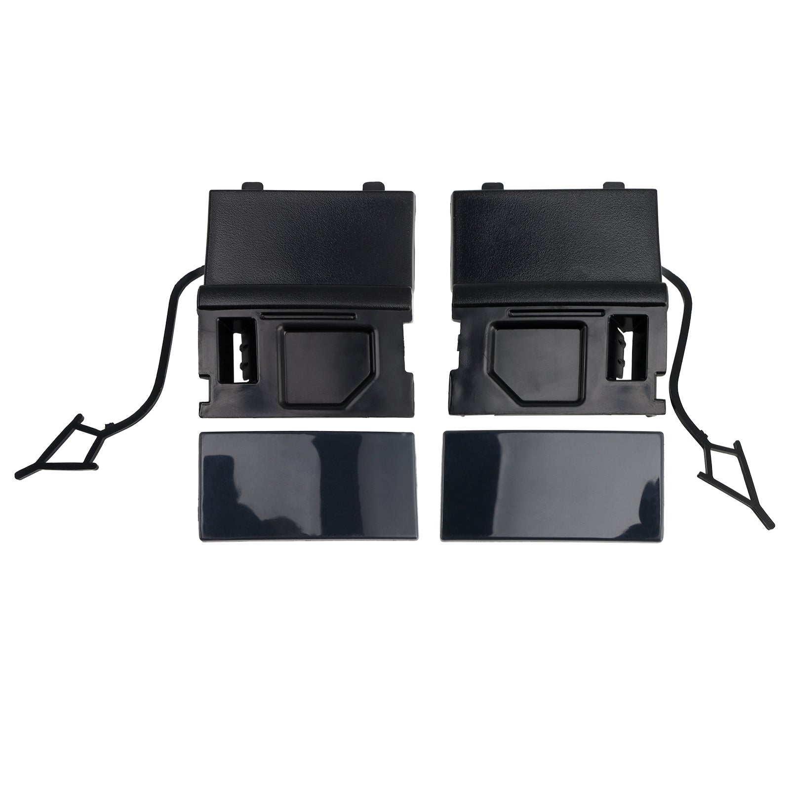 A Pair Car Front Bumper Tow Hook Eye Cover Cap For VW Touarge 2014 - 2018