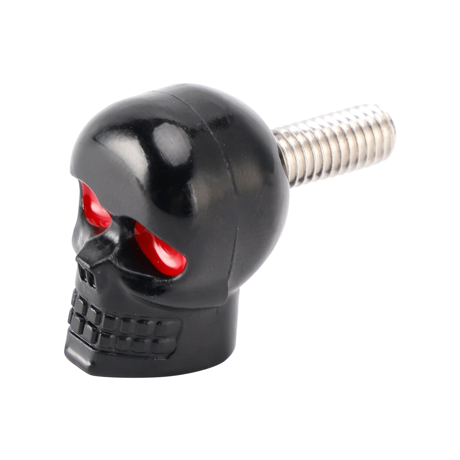 4x Motorcycle Bike Plastic Black Skull License Plate Bolt On Screw On Frame Nut