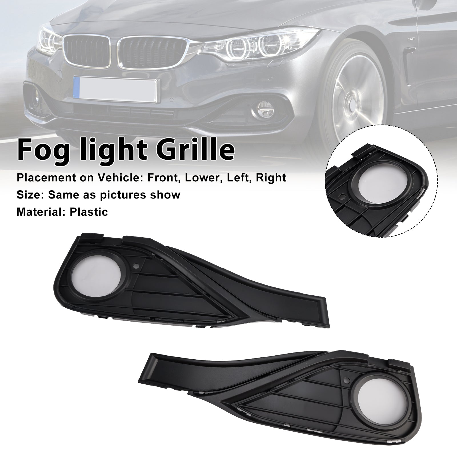 Partially Open Grid Front Fog Light Grille 51117294831 Fit BMW F32 F33 F36 418D