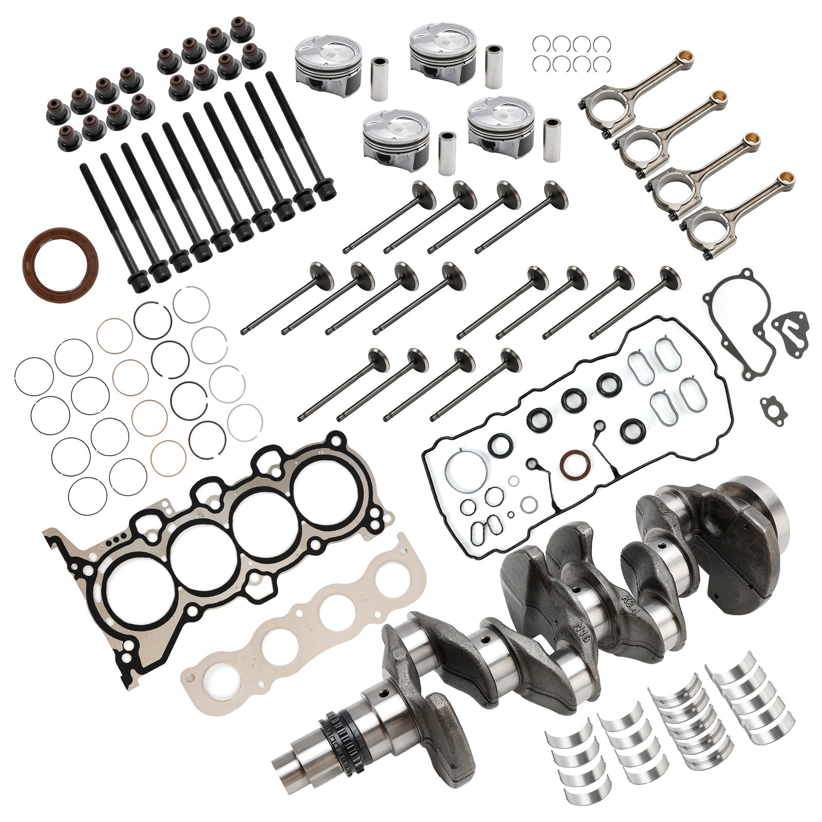 G4NA 2.0L Engine Rebuild Kit Crankshaft Con Rods Gasket Kit for Kia Forte YD 2012-2018