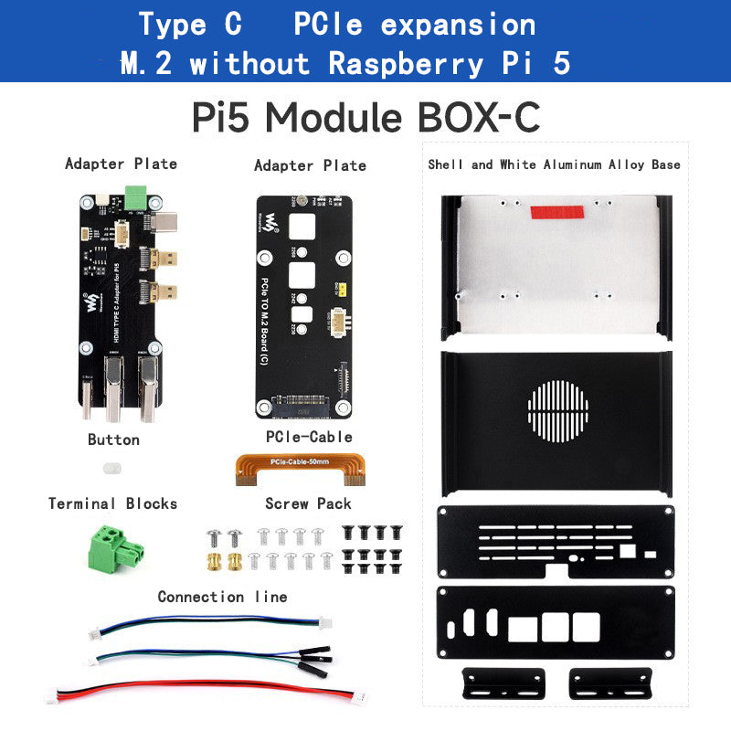 Raspberry Pi 5 Multi-Function Extension All-in-One PCIE Dual HDMI Dual 4K Output