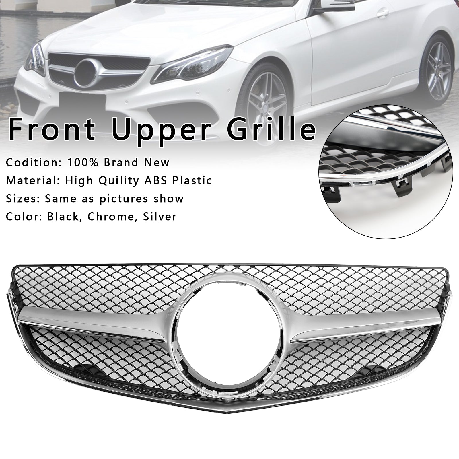 Front Bumper Grill Grille Fit Mercedes Benz E-CLASS W207 Coupe 2014-2017