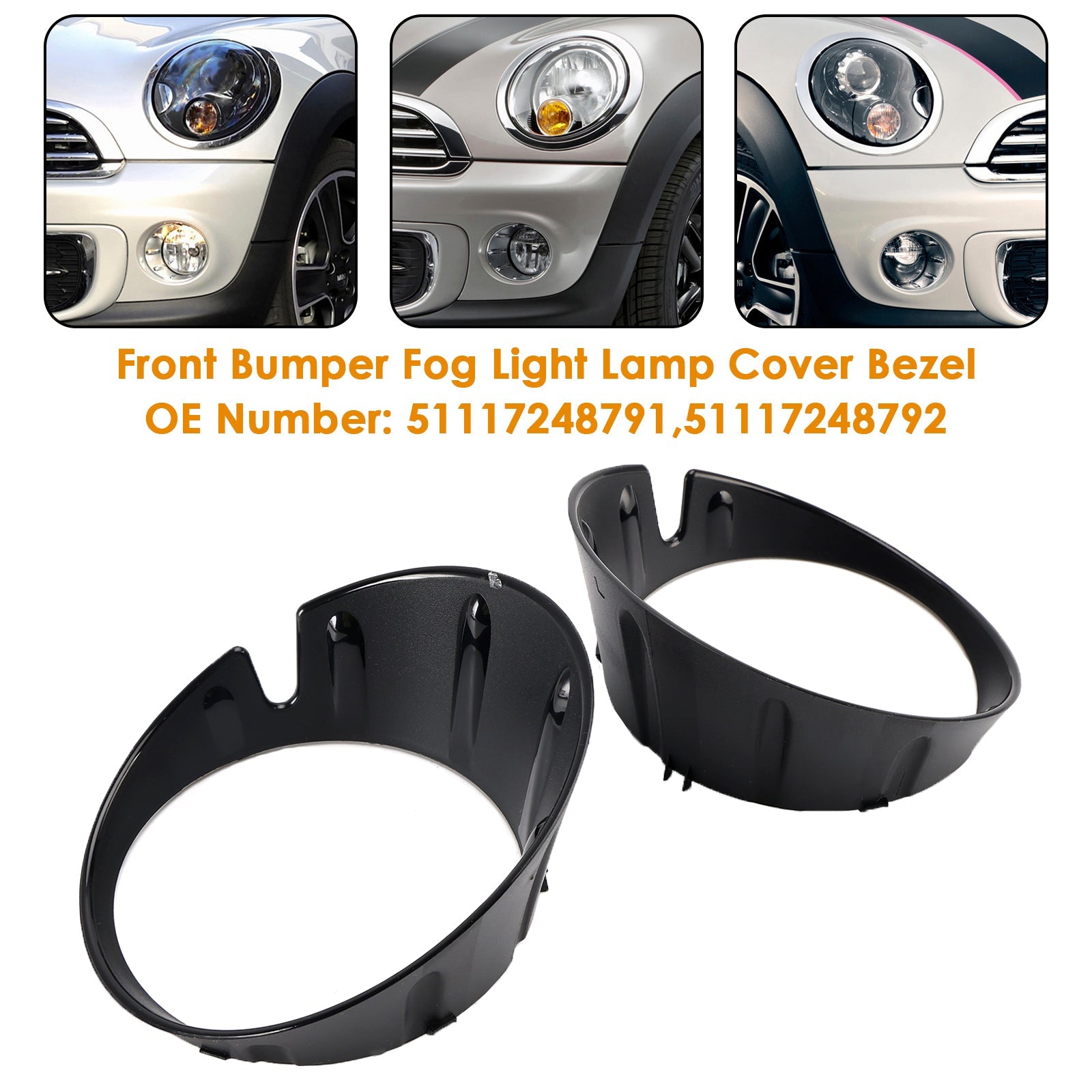 Front Bumper Fog Light Lamp Cover Bezel For Mini Cooper R55 R56 R57 R58 R59