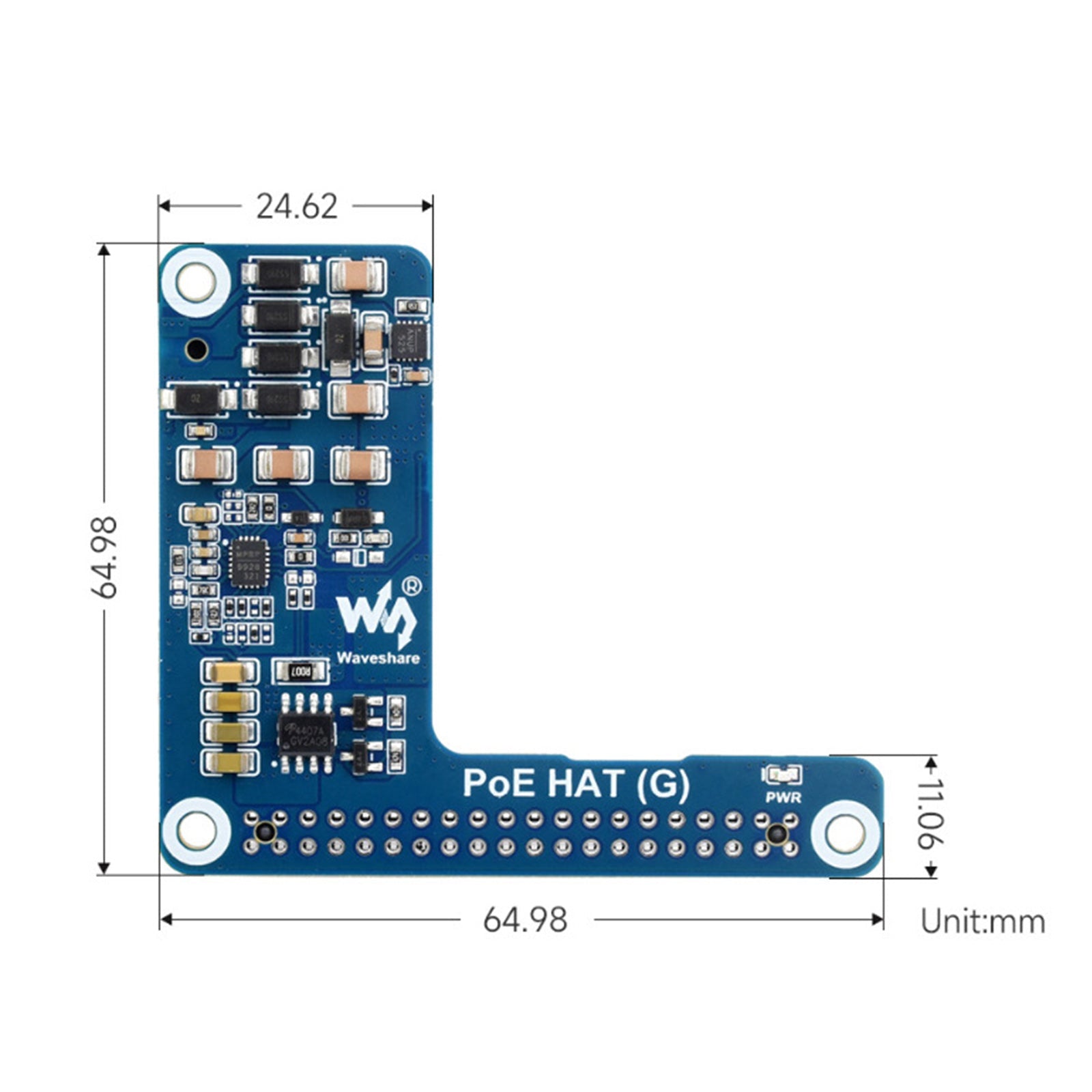 Raspberry Pi 5 Ethernet Expansion Board PoE Power Supply Module 802.3af/at