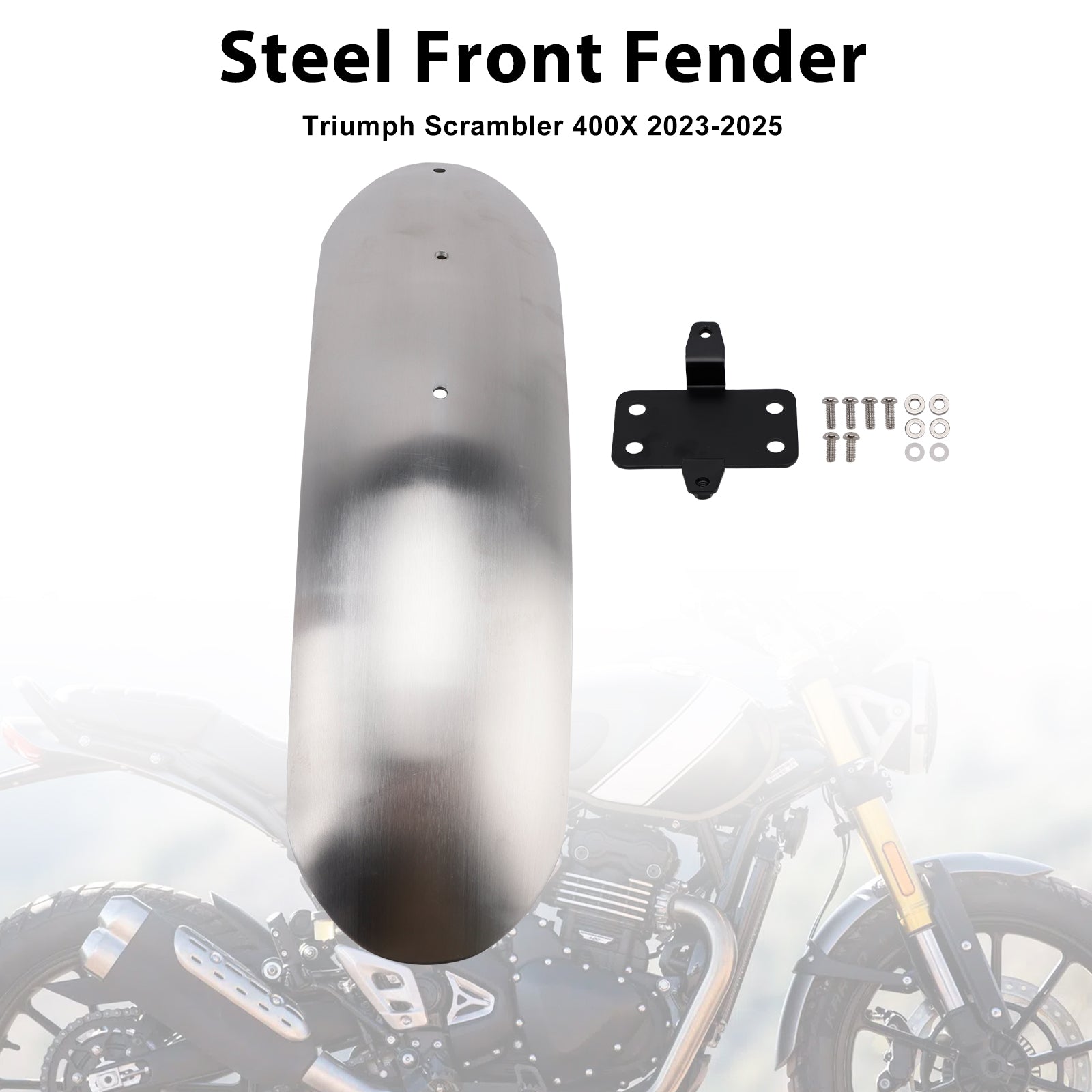 2023-2025 Scrambler 400X Steel Front Fender Mudguard