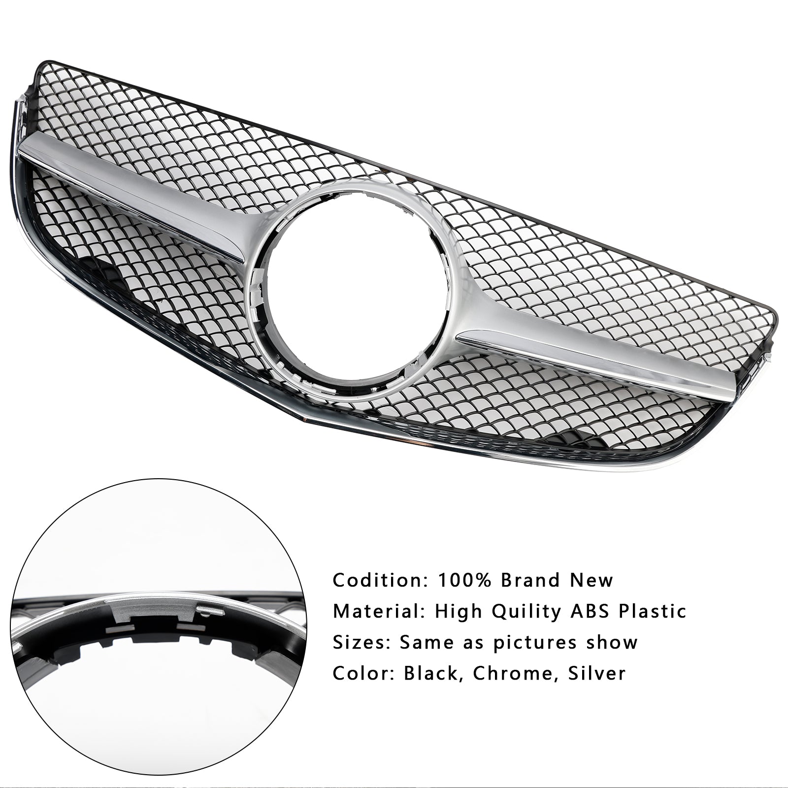 Front Bumper Grill Grille Fit Mercedes Benz E-CLASS W207 Coupe 2014-2017