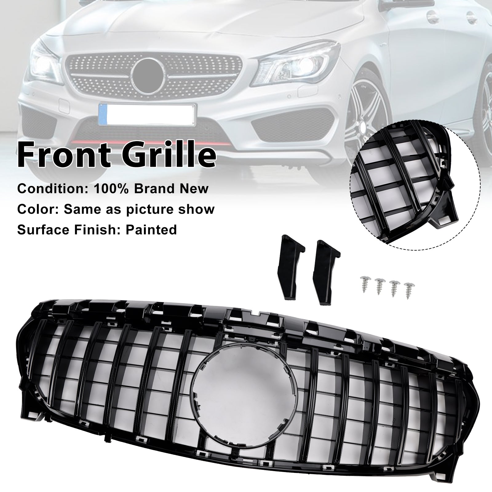 2013-2019 Mercedes Benz CLA-CLASS W117 CLA250 GT Style Front Bumper Grill Grille