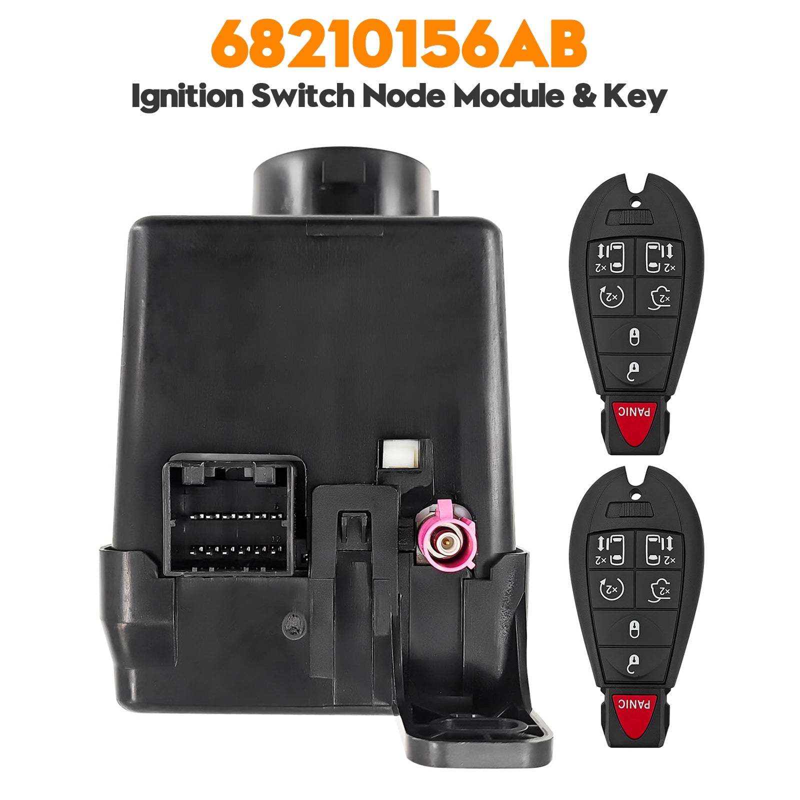 2008-2010 Dodge: 2 models, 36 variations Wireless Ignition Node Module with two keys 68210156AB 05026149AG
