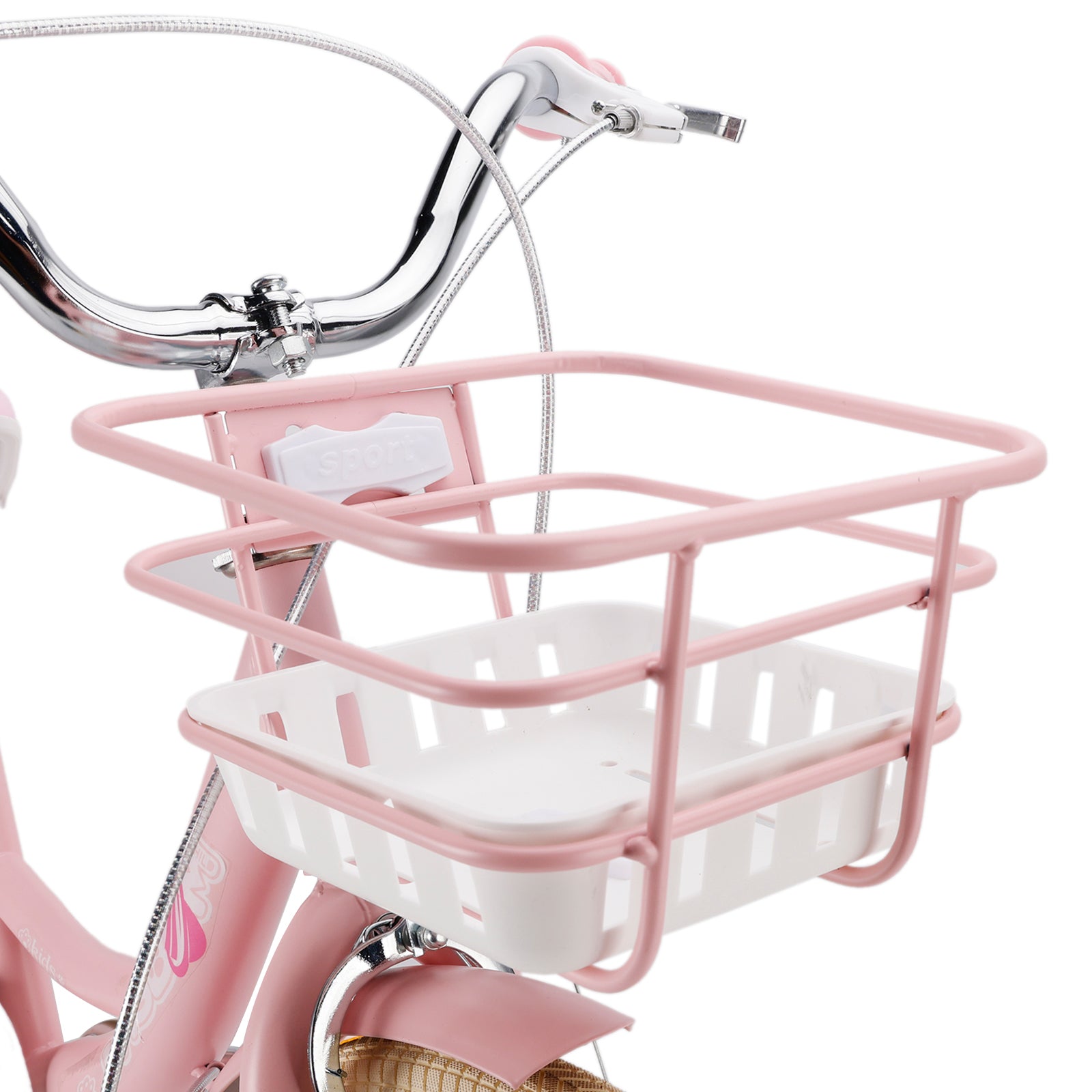16" Child Bicycle Girls Bike with auxiliary wheels & Rack & Basket Pink
