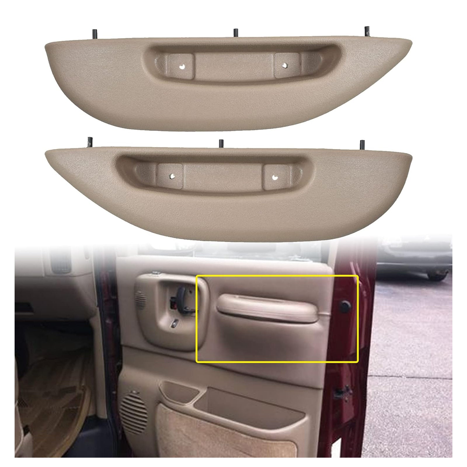 1996-2002 GMC Savana 1500/2500/3500 2PCS Door Armrest Van Pull Handle Cover 12376622