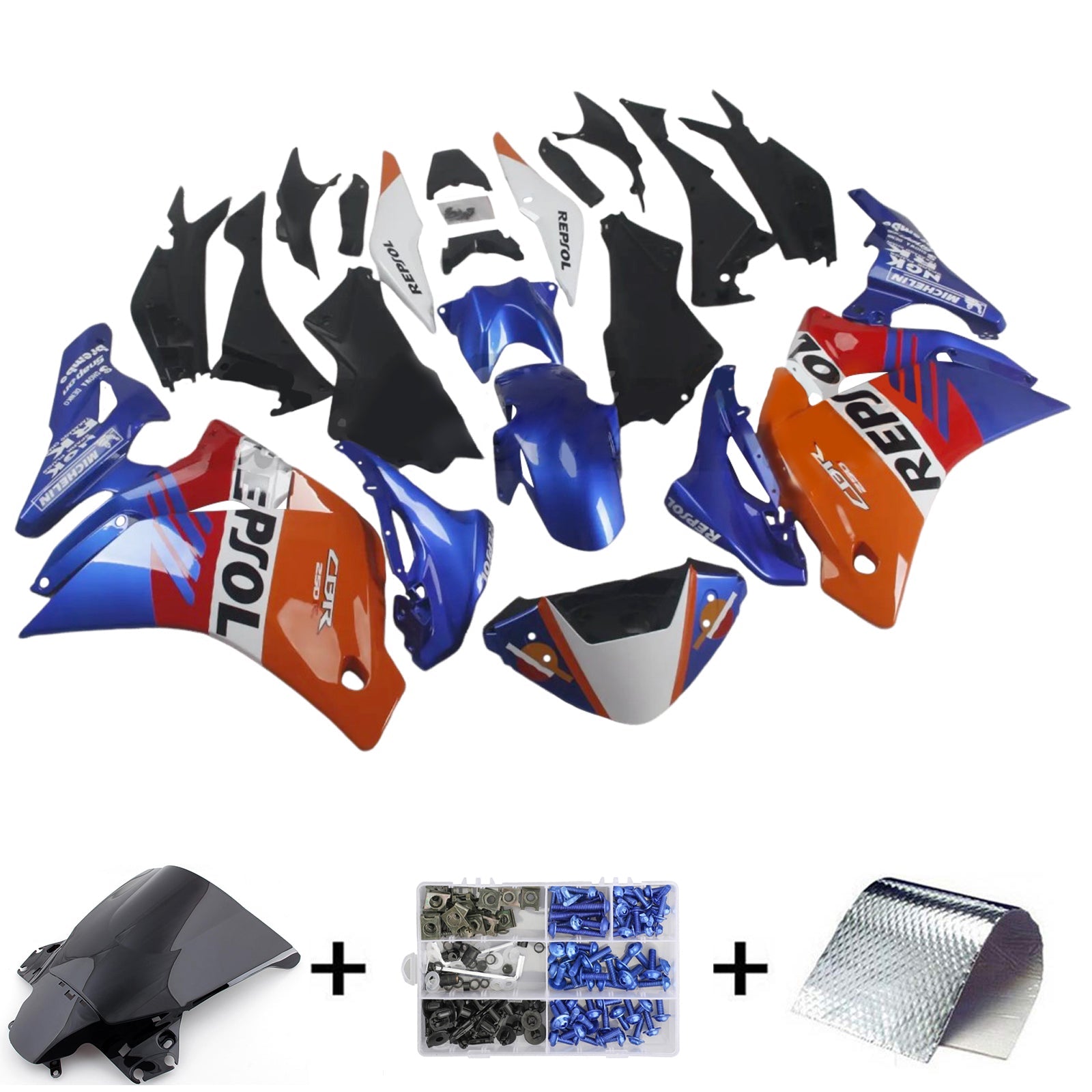 Amotopart Honda CBR250R 2011-2015 Kit Carenado Carrocería Plástico ABS