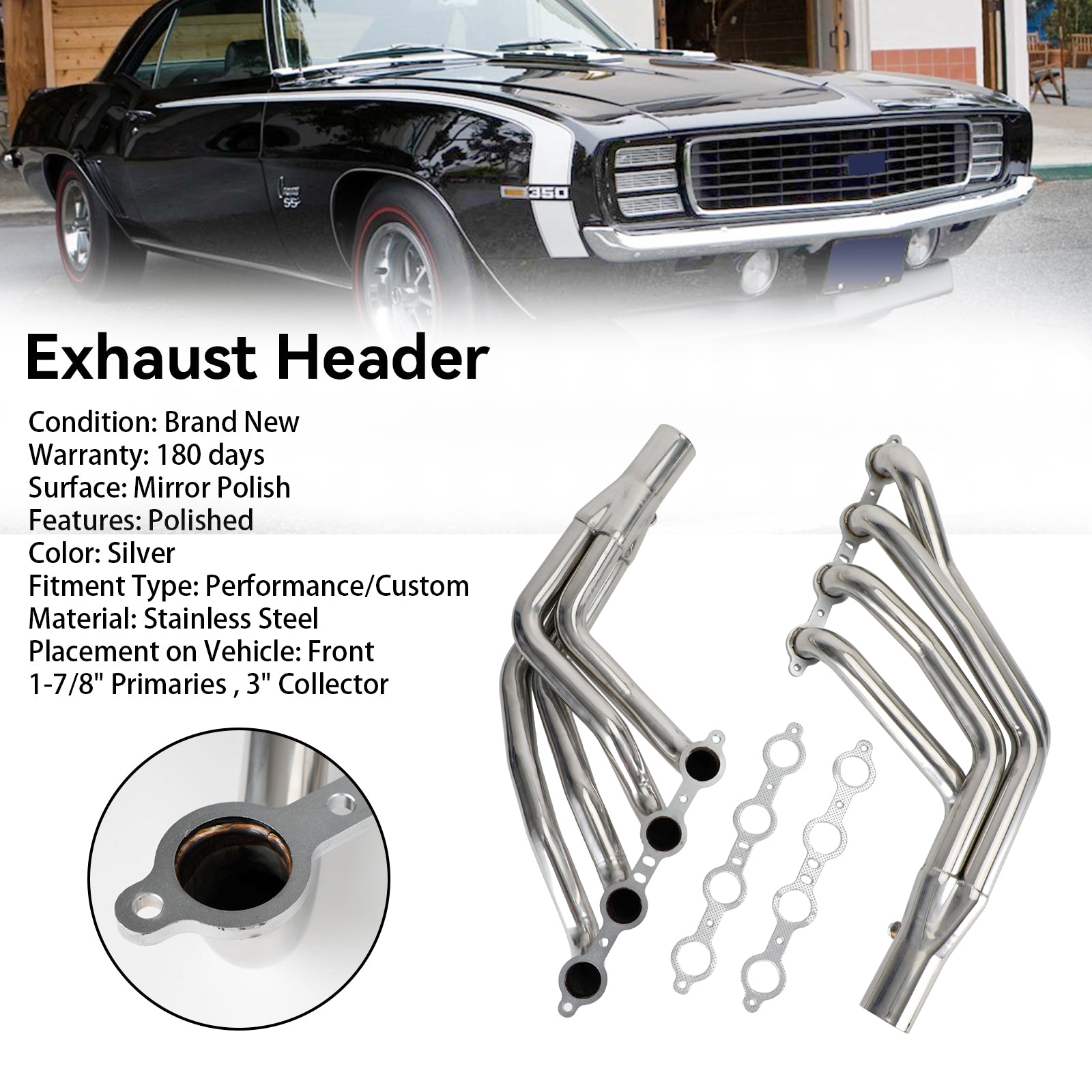 Longtube LS Conversion Exhaust Headers Fit Chevrolet Camaro 67-69 Nova V8 68-74