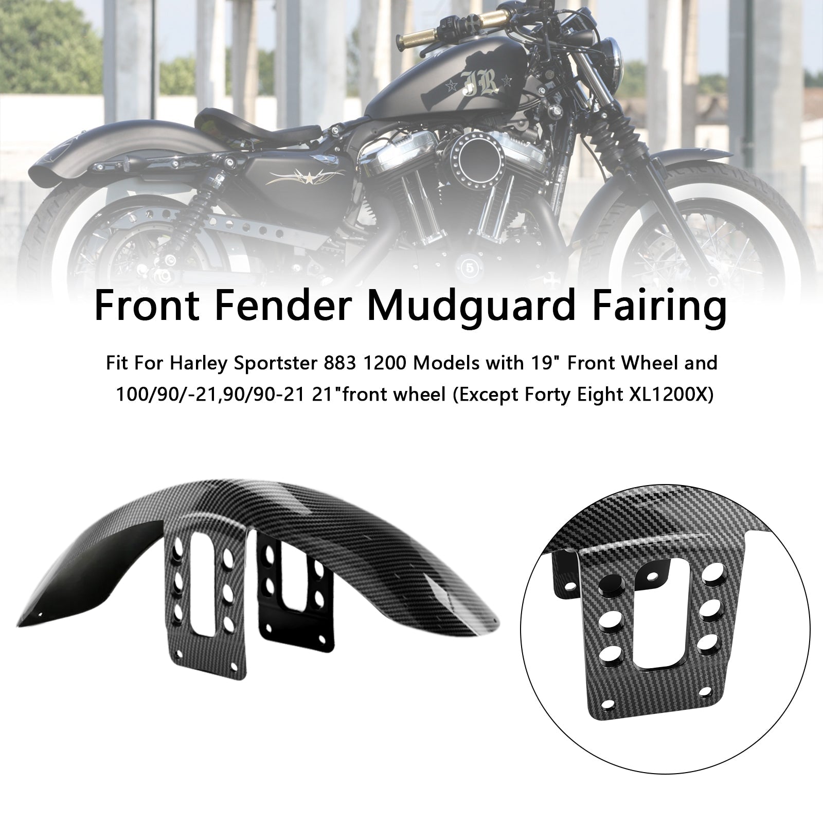 High Front Fender Mudguard Fairing For Sportster 883 1200 1988-up