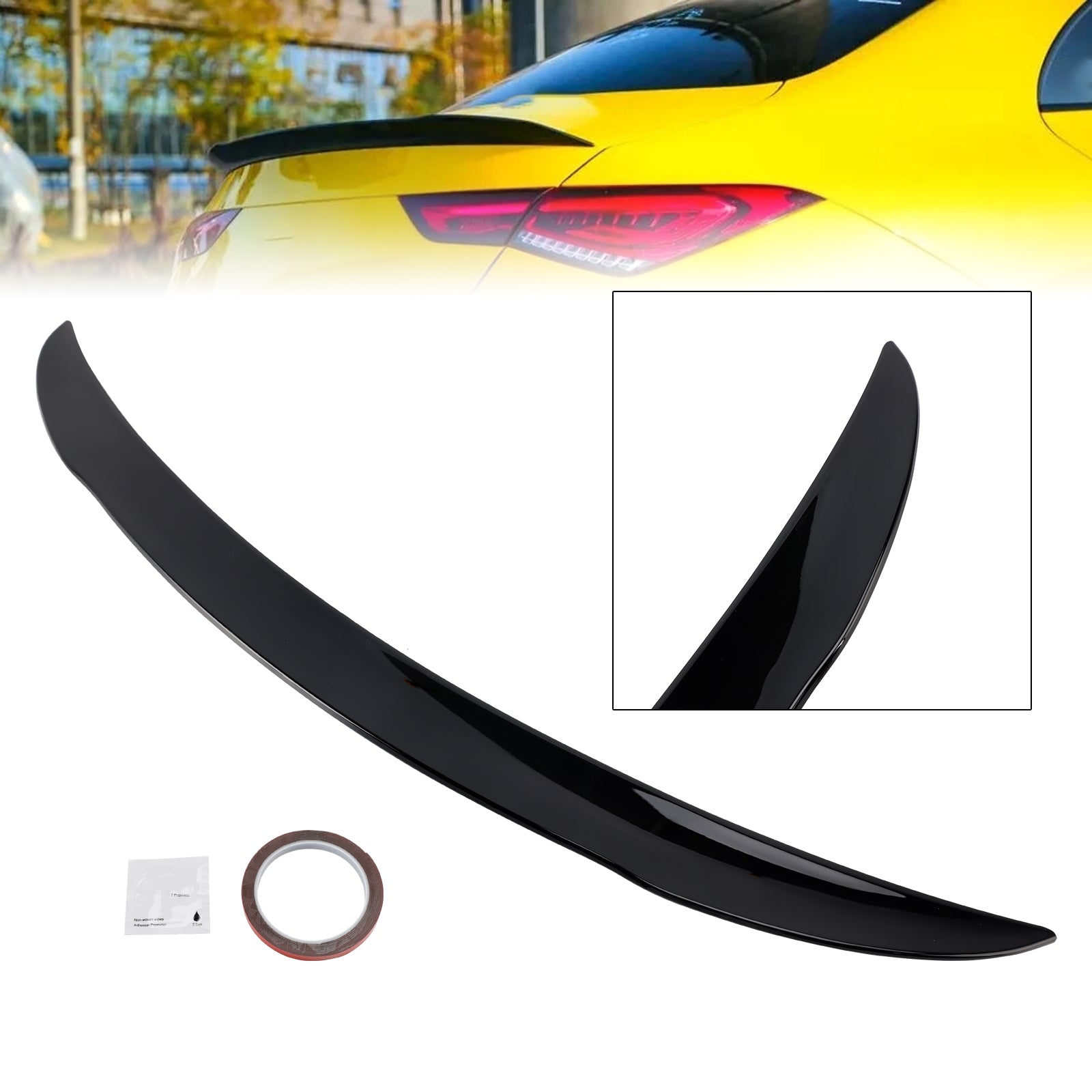 2019+ Mercedes-Benz CLA-Class W118 C118 Gloss Black Rear Boot Spoiler For