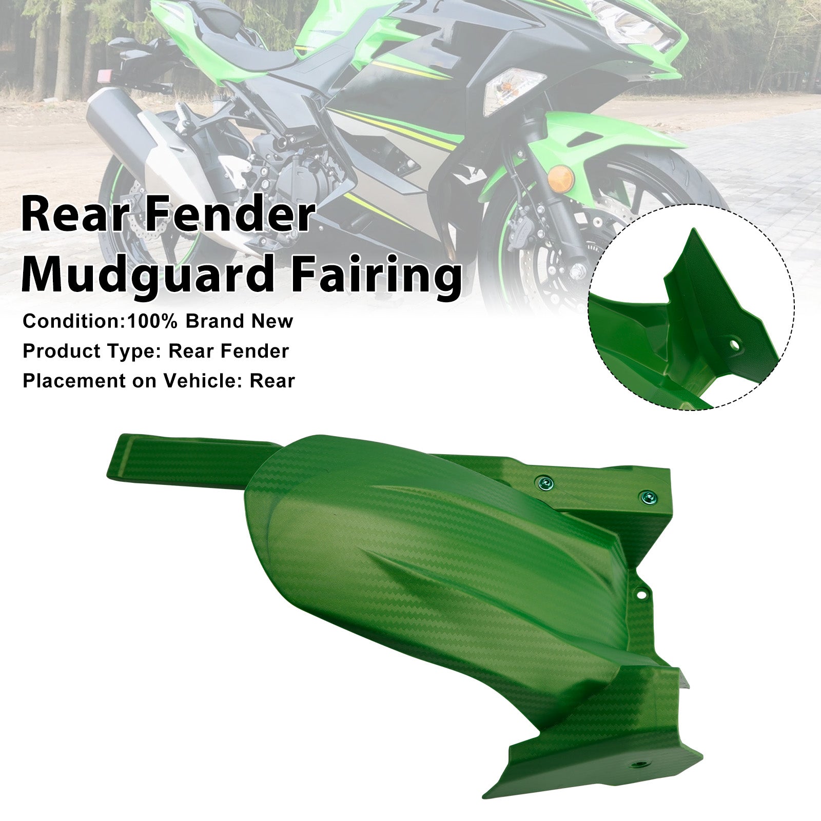 2024-2026 For Kawasaki Ninja 500 / Z500 Rear Fender Fairing