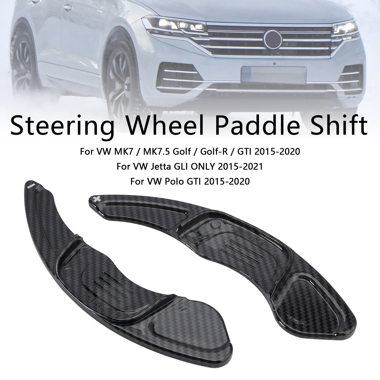 Carbon Look Steering Wheel Paddle Shifter Extension Covers Fit VW MK7 Golf