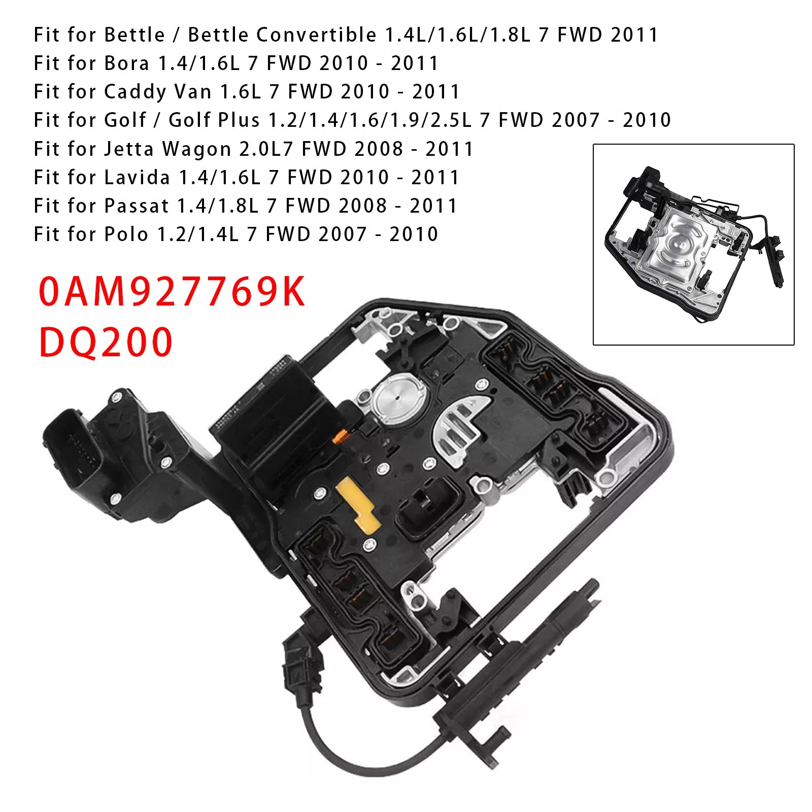 2007-2010 Volkswagen Golf / Golf Plus 1.2/1.4/1.6/1.9/2.5L 7 FWD 0AM Transmission Control Unit TCU TCM 0AM927769K DQ200