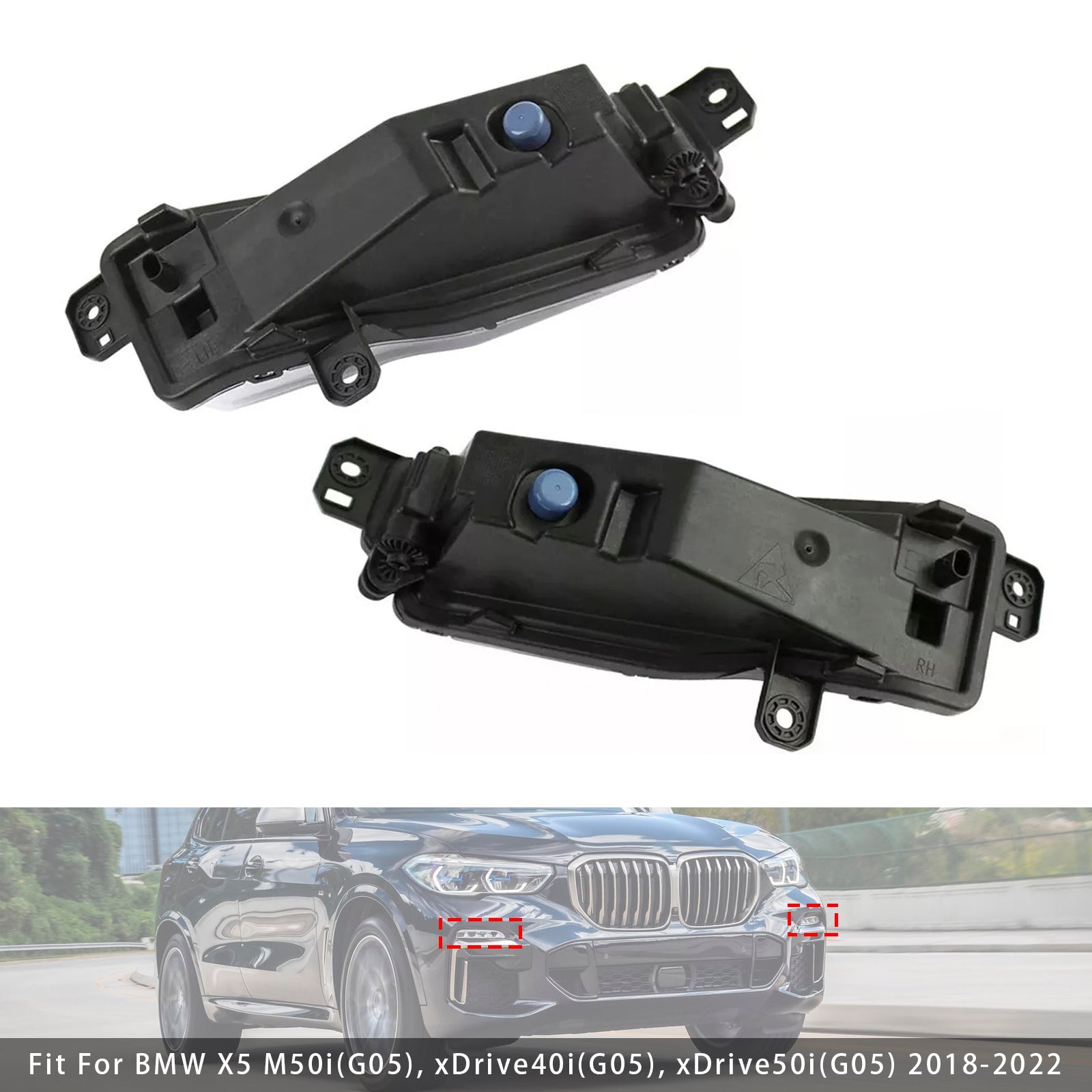 2018-2022 BMW X5 G05 Pair LED Front Bumper Fog Lights 63177406365