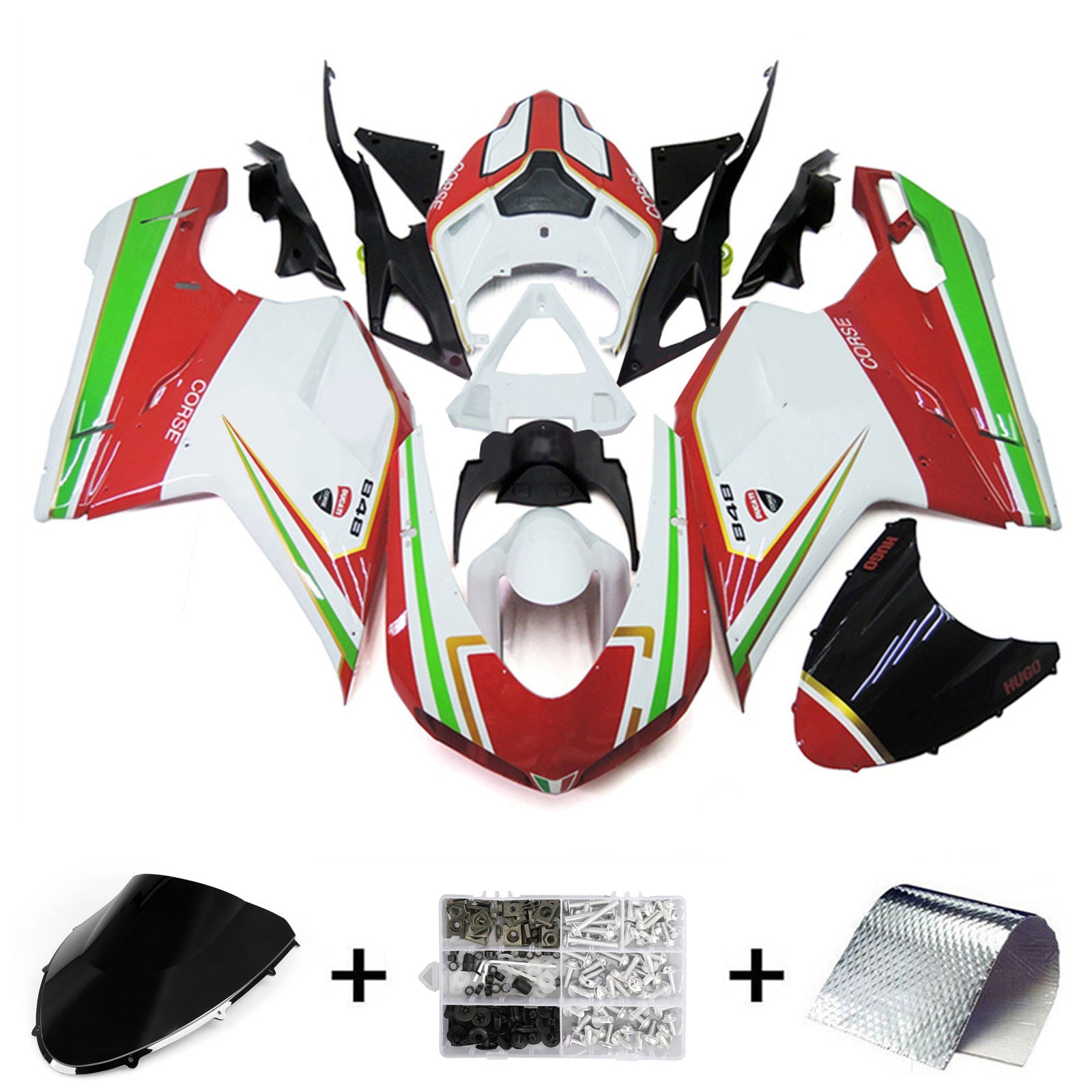 Ducati 1098 1198 848 2007-2011 Fairing Kit Bodywork ABS