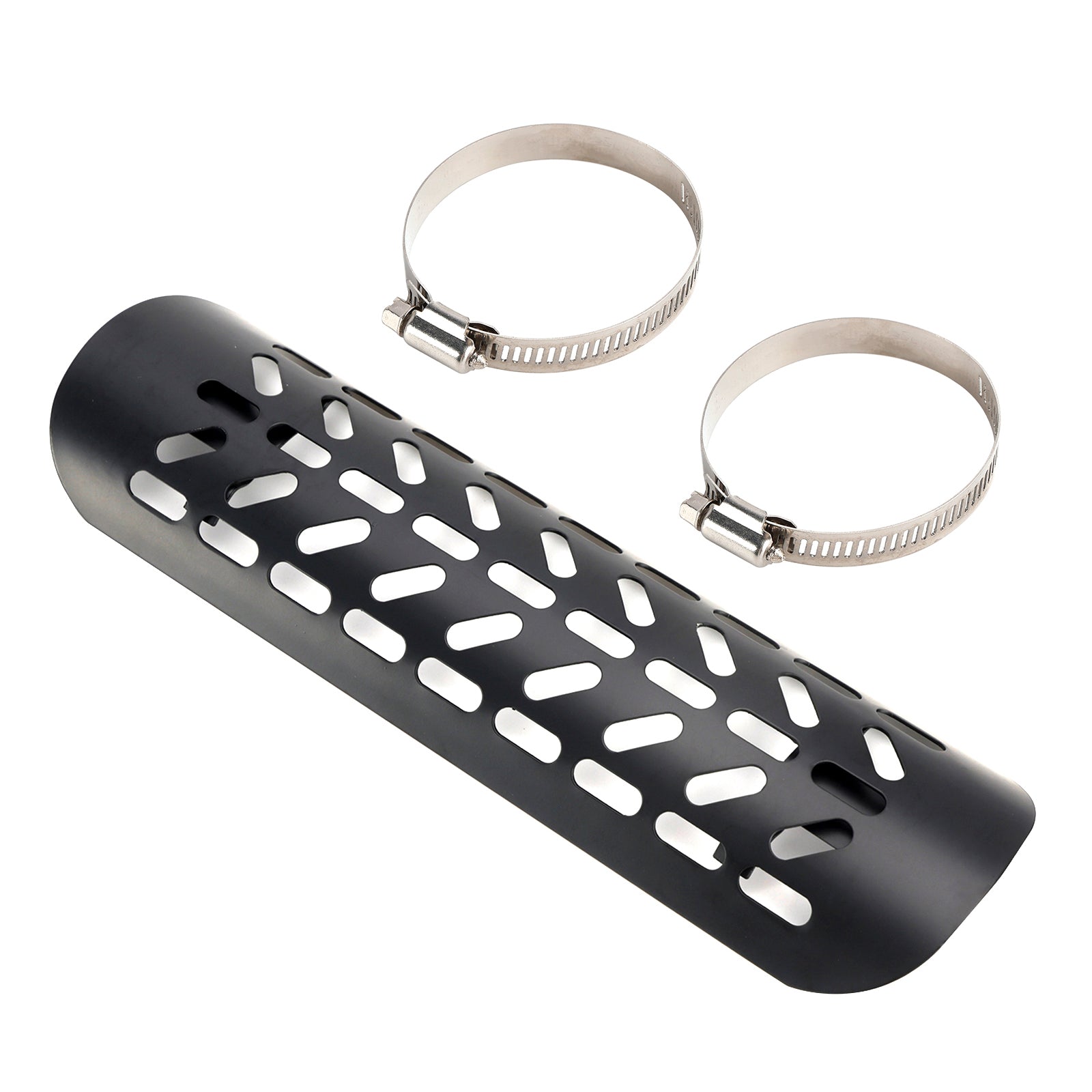 Steel Exhaust Muffler Pipe Heat Deflector Cover Chromeb For Motorcycle Scooter BlackD